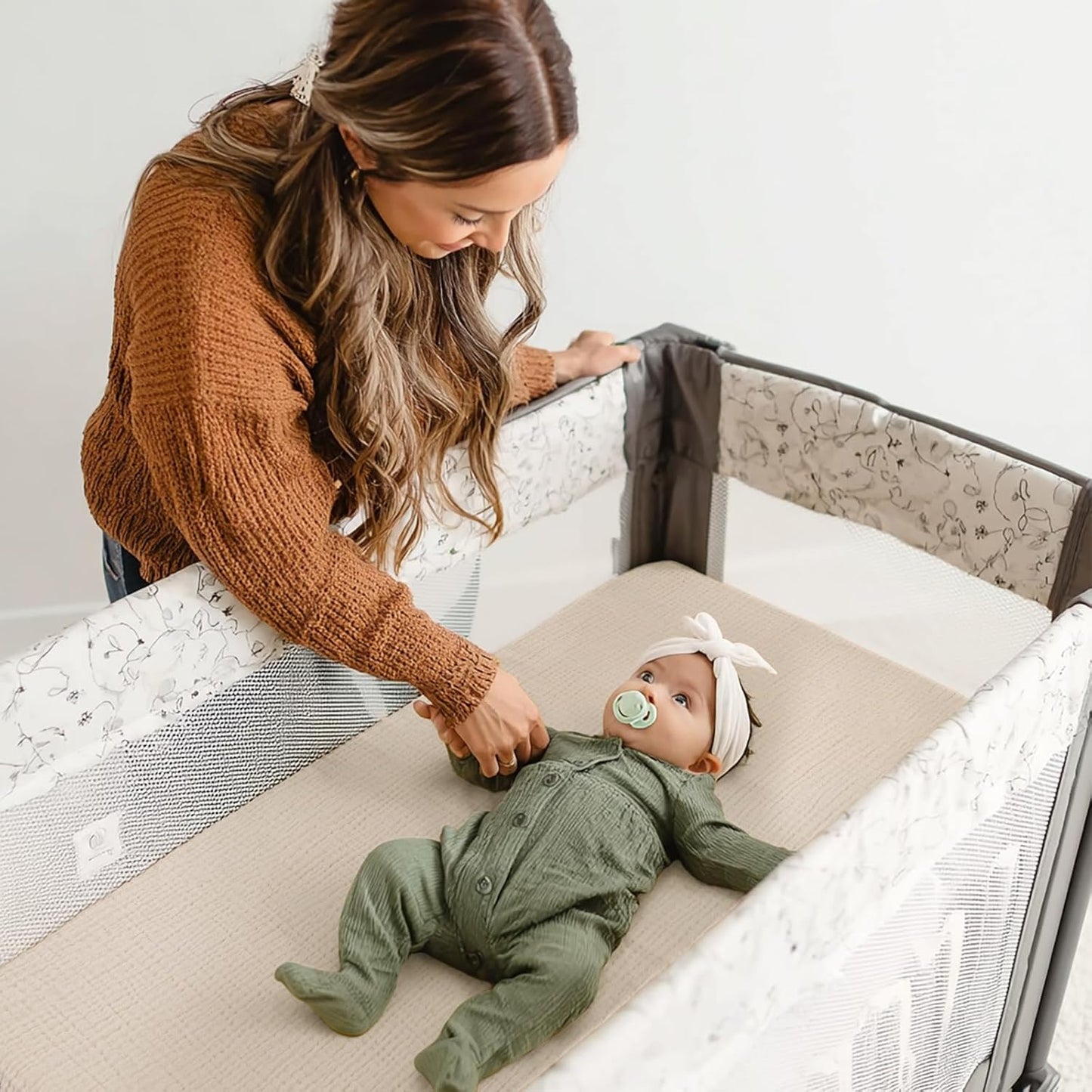 lulumoon Pack and Play Sheets Muslin: Cotton Fitted Sheets for Baby Trend Pack N Play - Soft Playard Sheets for Boys and Girls 2Pack