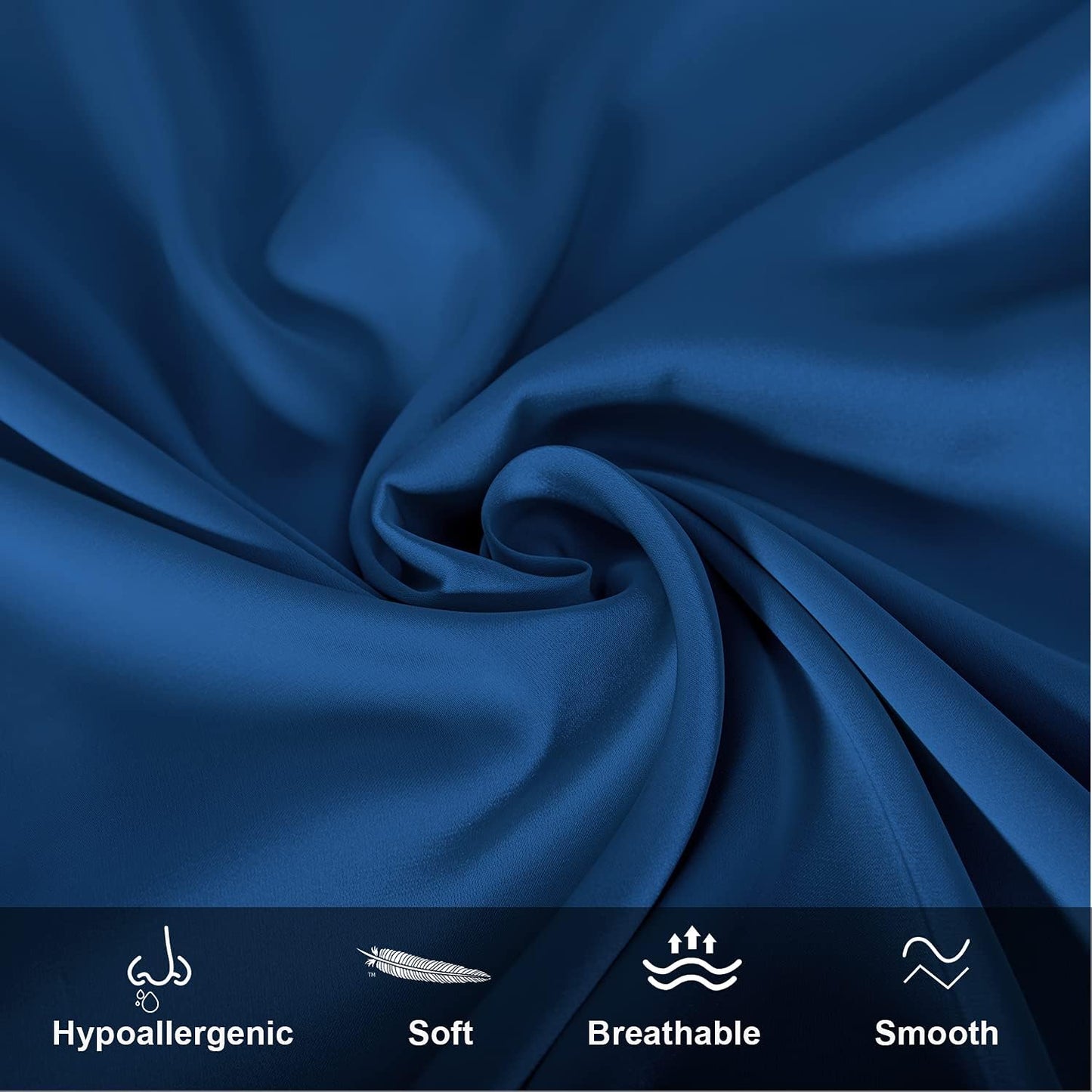 Mulberry Silk Pillowcase for Hair and Skin,Standard Size Cooling Silk Pillow Case with Hidden Zipper,Allergen Proof Dual Sides Soft Breathable Smooth Silk Pillow Cover for Women(Standard,Gem Blue)