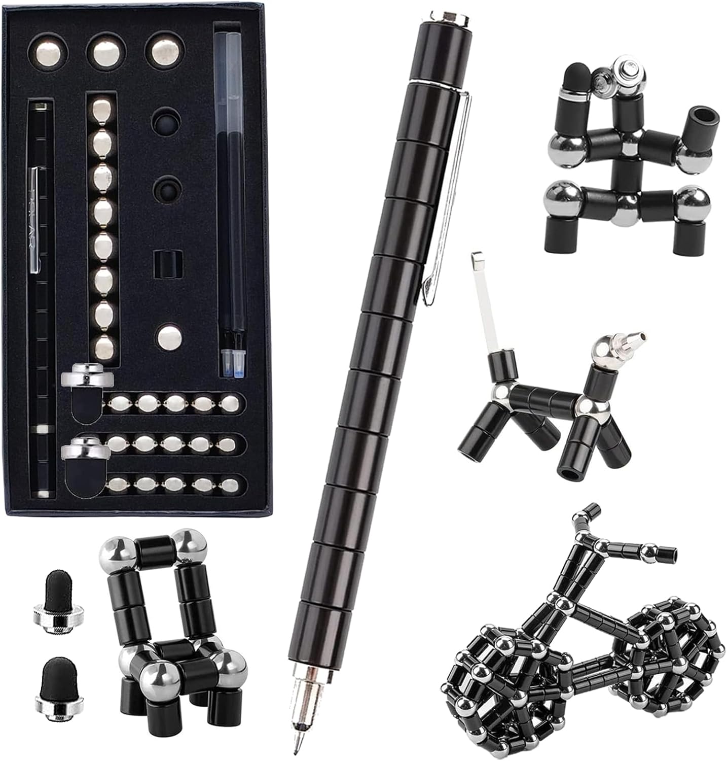 Fidget Pen,Magnetic Pen， Decompression Magnetic Toy Pen，Magnet Pen Fidget Toy Relieve Pressure Novel Toy Gift for Kids or Friends! (Big Black)