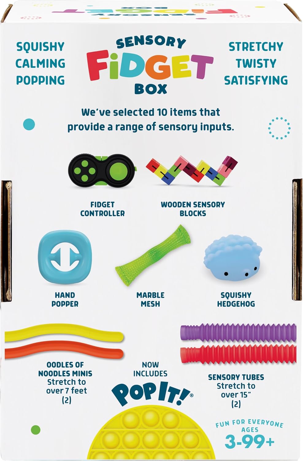 Chuckle & Roar Sensory - 10pk Sensory Fidget Box - Tactile and Sensory Engagement Play - Preschool Friendly - Safe and Durable - Ages 3 and up