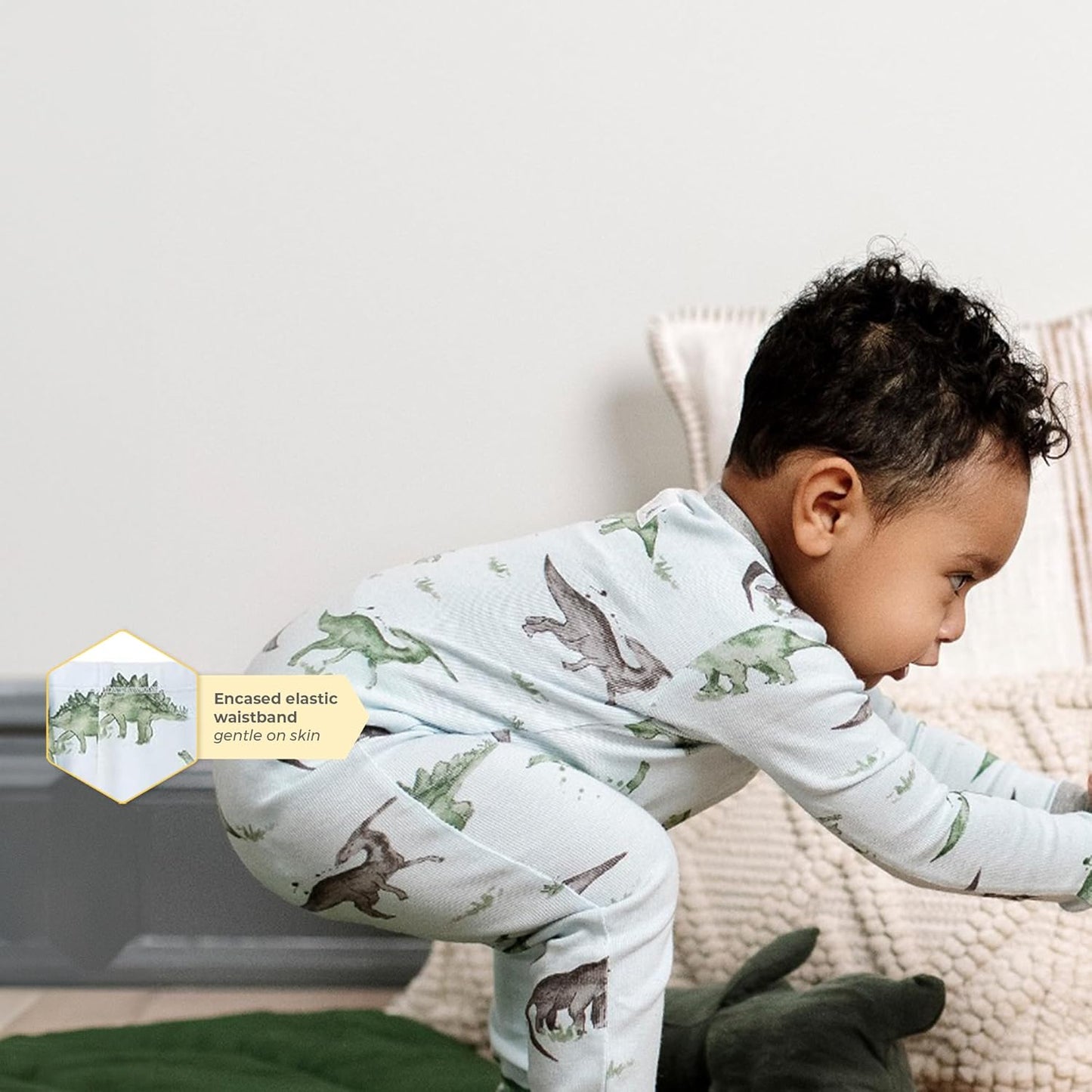 Burt's Bees Baby Boys' 2-Piece Long Sleeve Tee and Pants Organic Cotton Pajama Set