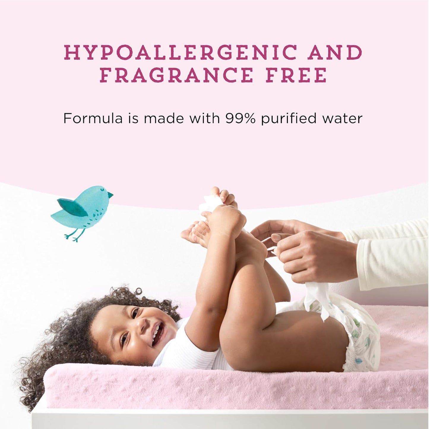 Amazon Brand - Mama Bear 99% Water Baby Wipes, Hypoallergenic, Fragrance Free, 72 Count