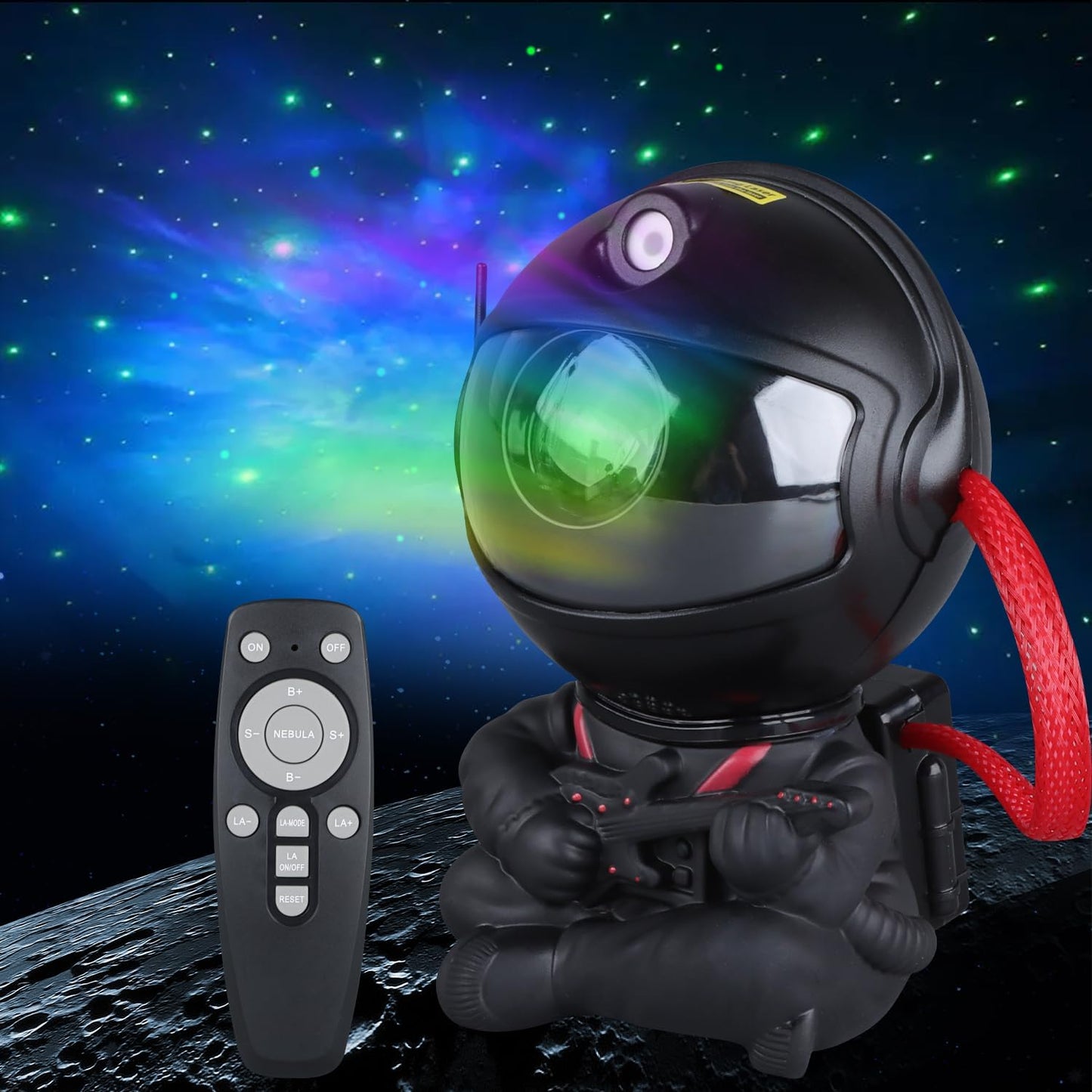 Astronaut Star Projector, Star Projector Galaxy Light for Kids，8 Modes Remote and 270° Adjustable Led Lights for Bedroom, Girls Room Decoration, Home Theater, Ceiling, Timer (Black Guitar)