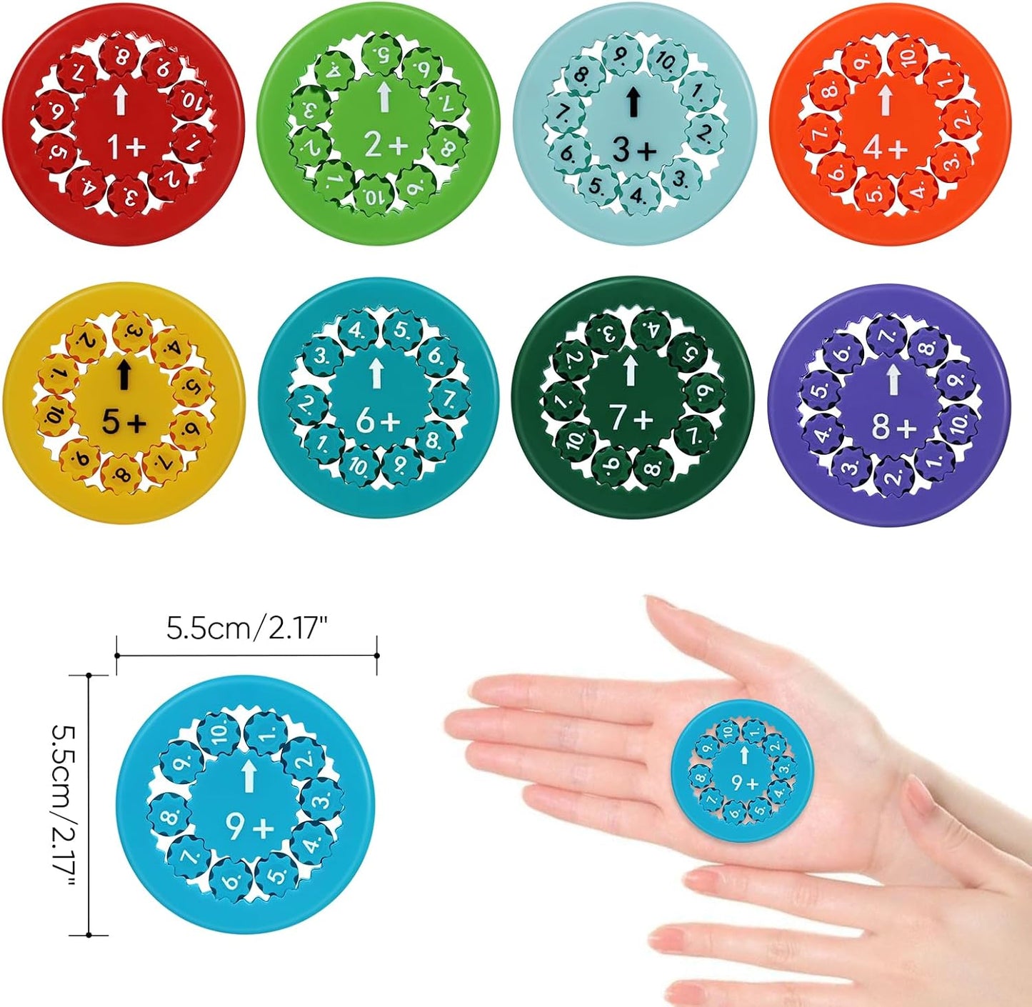 Math Fidget Spinners,This is for All The Stimmers,Math Facts Fidget Spinners Toy for Who are Learning Math Add,Subtract,Division and Multiplication on One Fidget(18pcs)