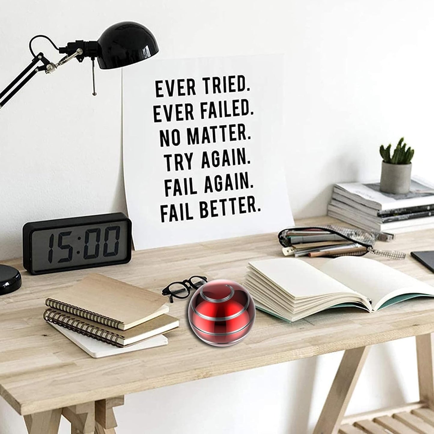 Kinetic Desk Spinning Toy, 1.77'' Desk Toys for Office for Adults, Fidget Toys for Party Favors, Christmas Stocking Stuffers, Easter Basket (45MM, Red A)