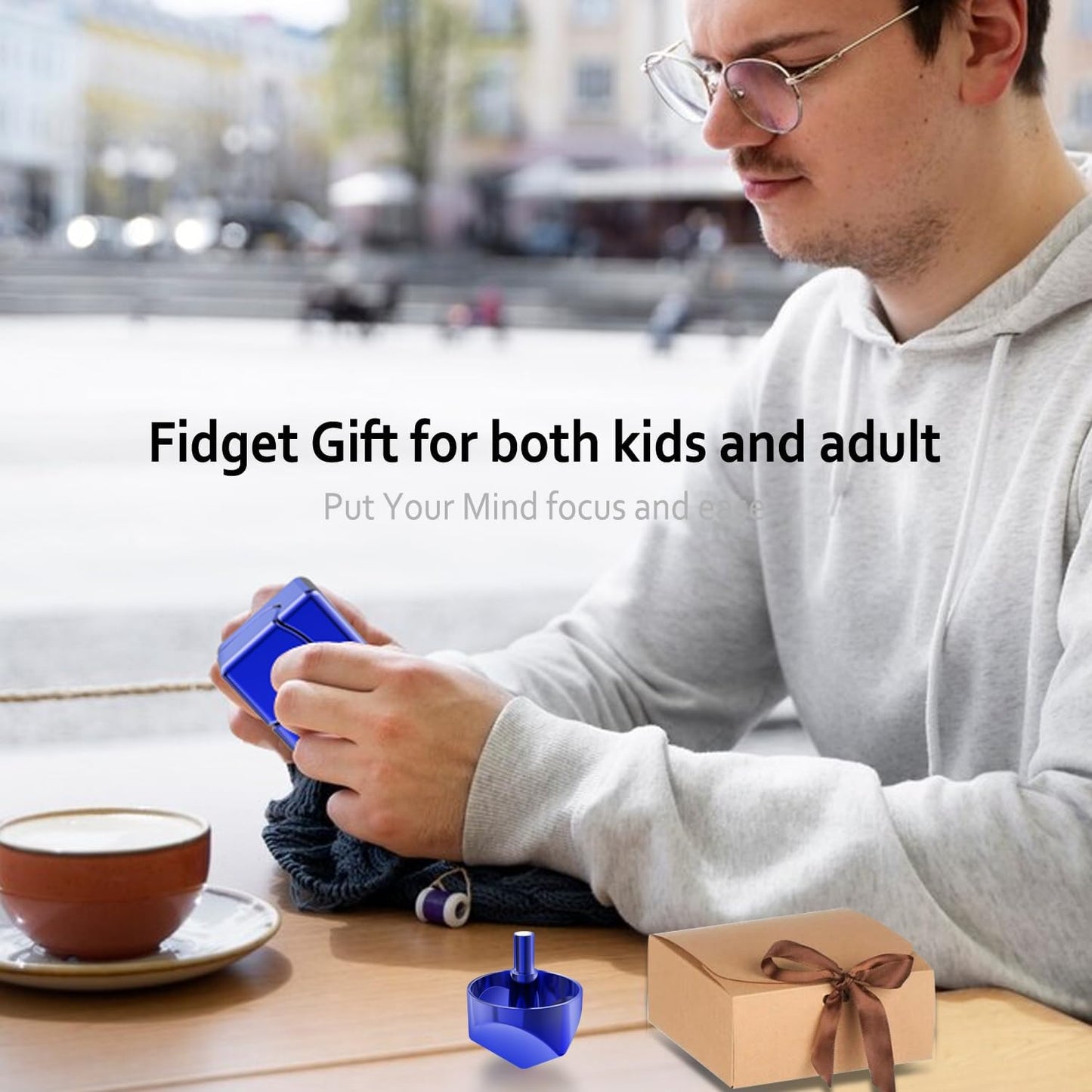 Infinity Gear Fidget Spinner Toy, 2-in-1 Transforming Fidget for Kids and Adults, Stress Relief Toy for Autism, ADHD, Anxiety, OCD, ADD, with LED Light