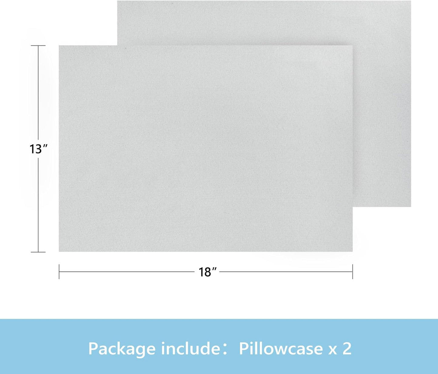 TILLYOU Toddler Pillowcase 2 Pack with Zipper,Silky Soft Microfiber 13" x 18" Kids Travel Pillow Cases,Gray