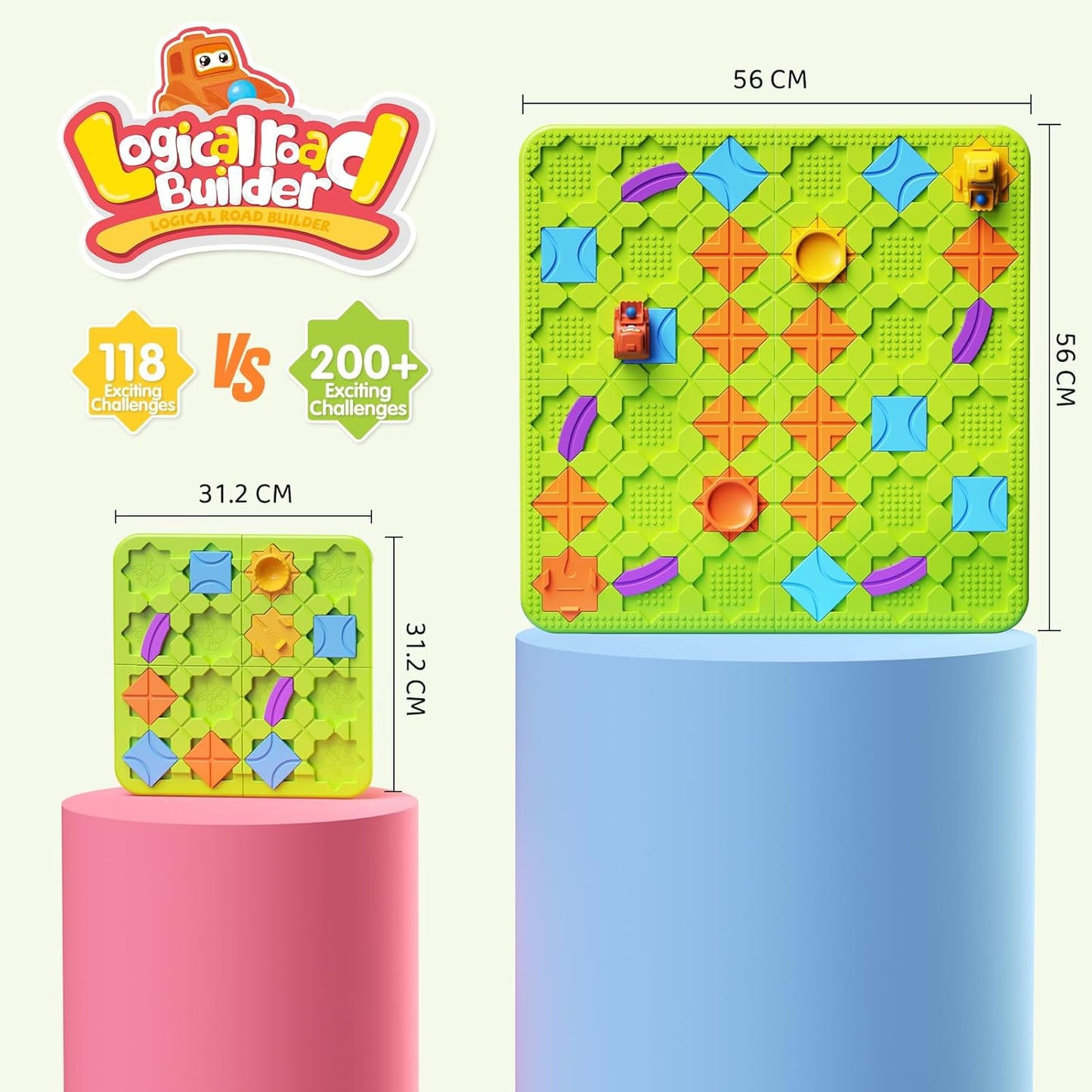 Brain Stem Activity Logic Kits, Board Teaser Games & Puzzles Toys with 200+ Challenges, 4 Difficulty Levels for Kids Ages 3-10, Educational Learning Maze Games for Toddlers