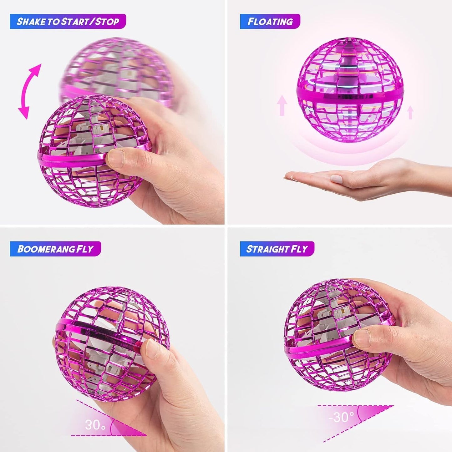 Flying Orb Ball Toy 2023 Galaxy Ball,Cosmic Globe Boomerang Hover Orb Ball, Galactic Fidget Spinner, Hand Drone Ball, Kids Toys for Boys Age 6 7 8 9 10 11 12 Boys Girls Cool, Red