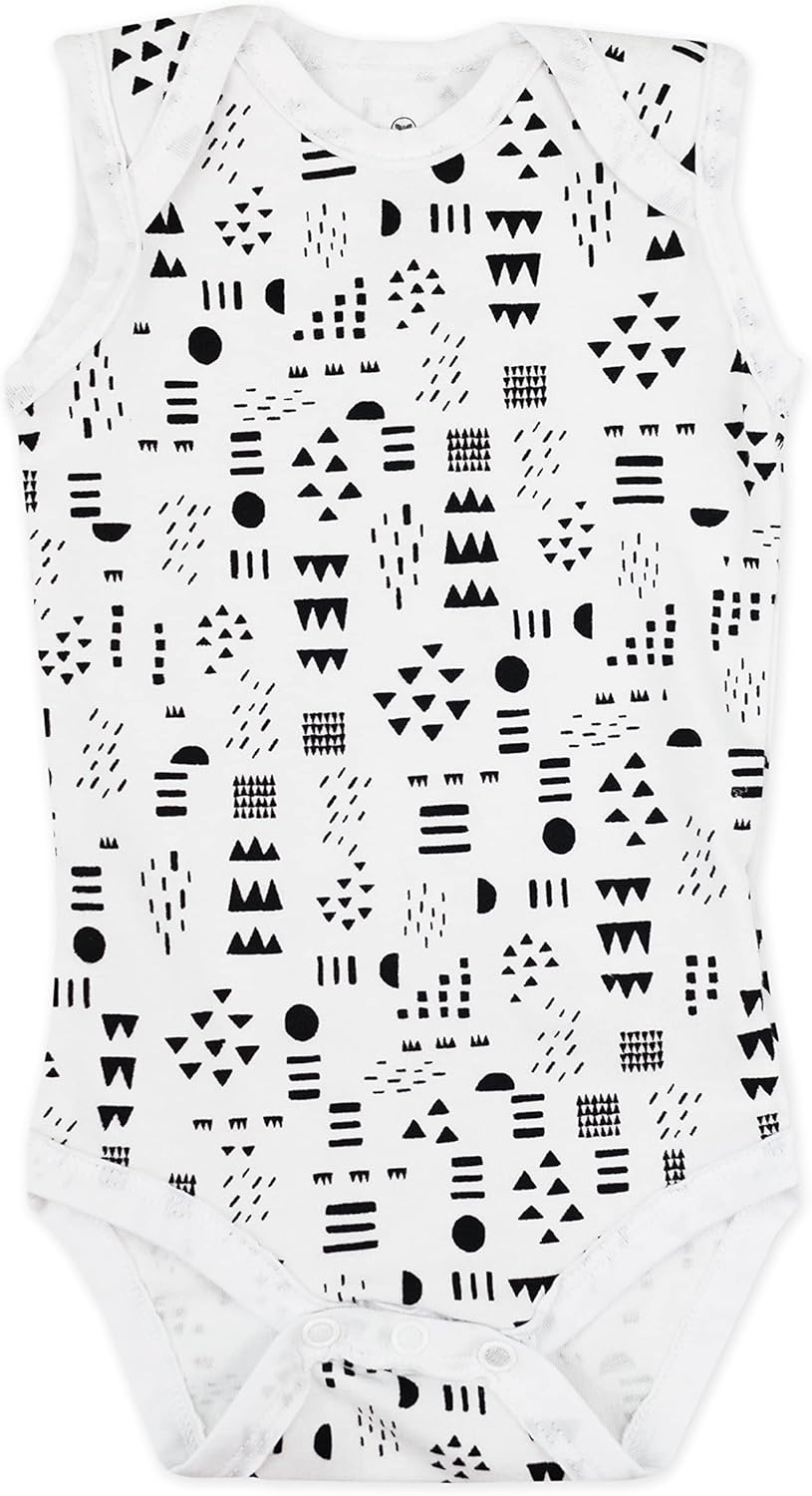 Sleeveless Bodysuits One-piece 100% Organic Cotton for Baby Boys, Girls, Unisex