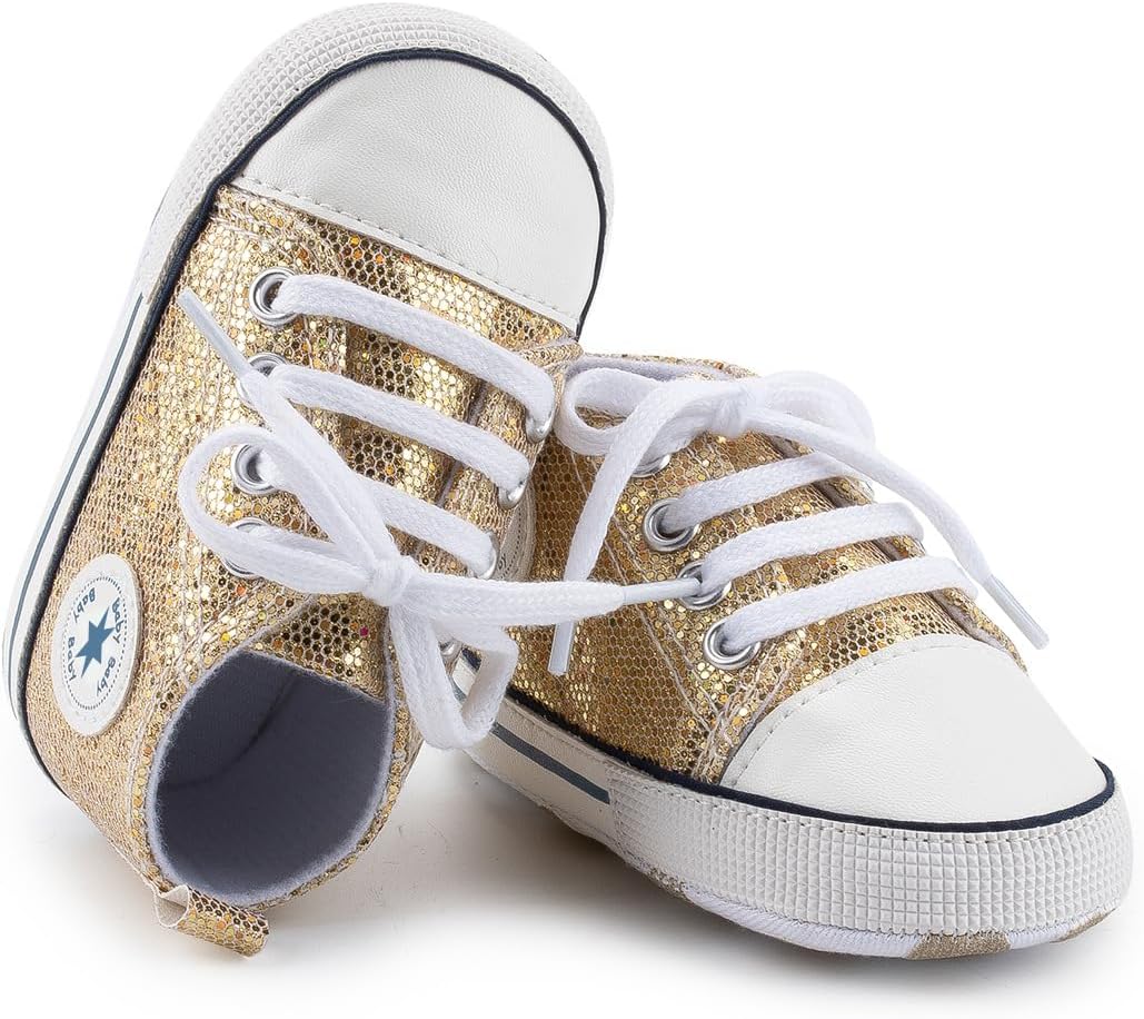 Unisex Baby Girls Boys Canvas High-top Shoes, Newborn Infant Anti-Slip Soft Sole Frist Walking Breathable Sneakers