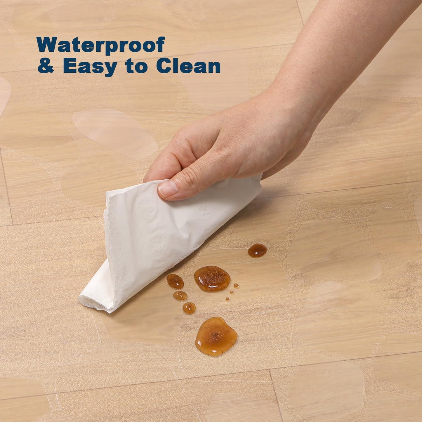 Clear Pebble Patterned Refrigerator Mat, 2mm PVC Anti-Slip Floor Protector, Scratch & Moisture Resistant, Floor Protection for Under Refrigerator (36x36 inch)