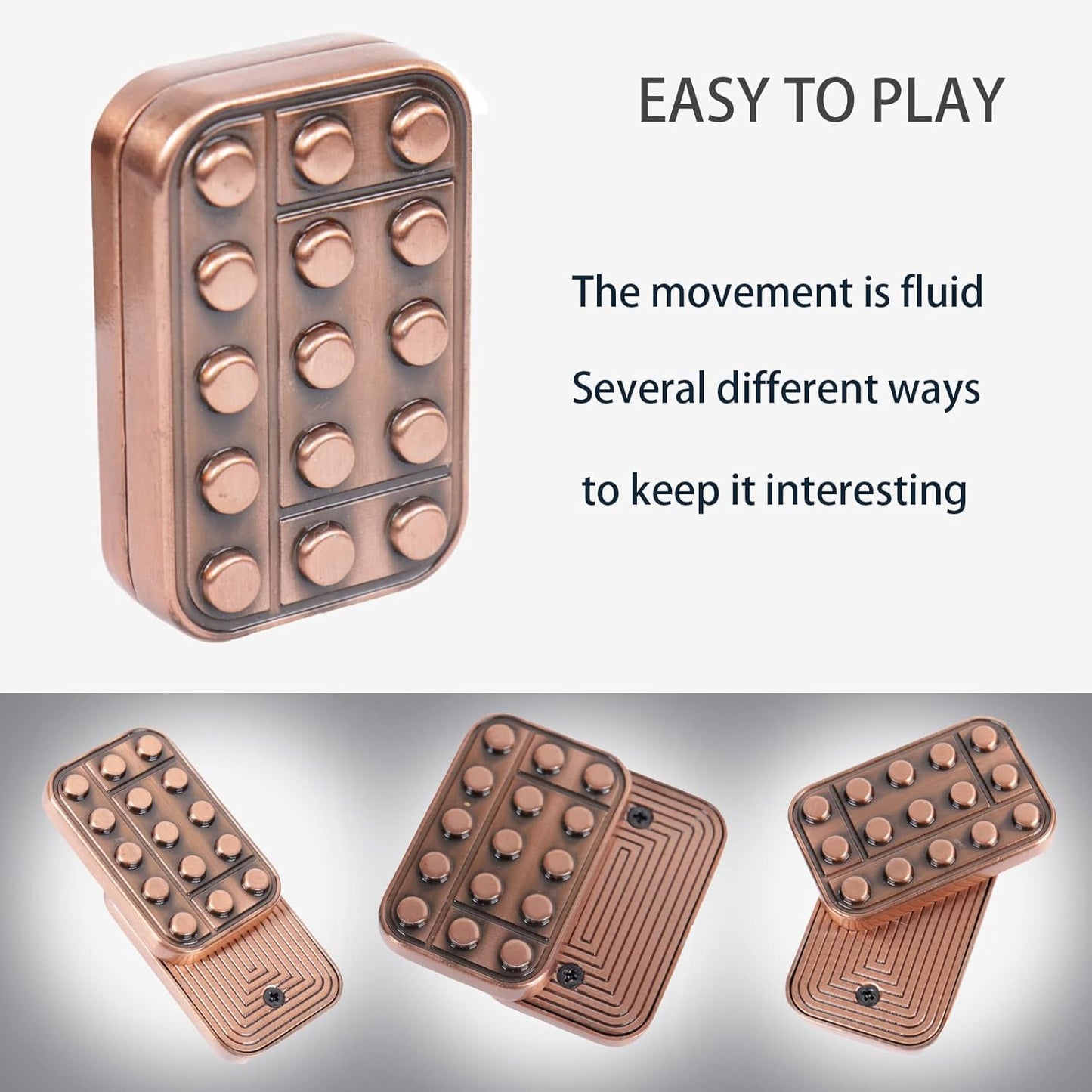 Fidget Toys Adults Metal Fidget Slider Magnetic EDC Haptic Fidget Toys for Adults - Copper