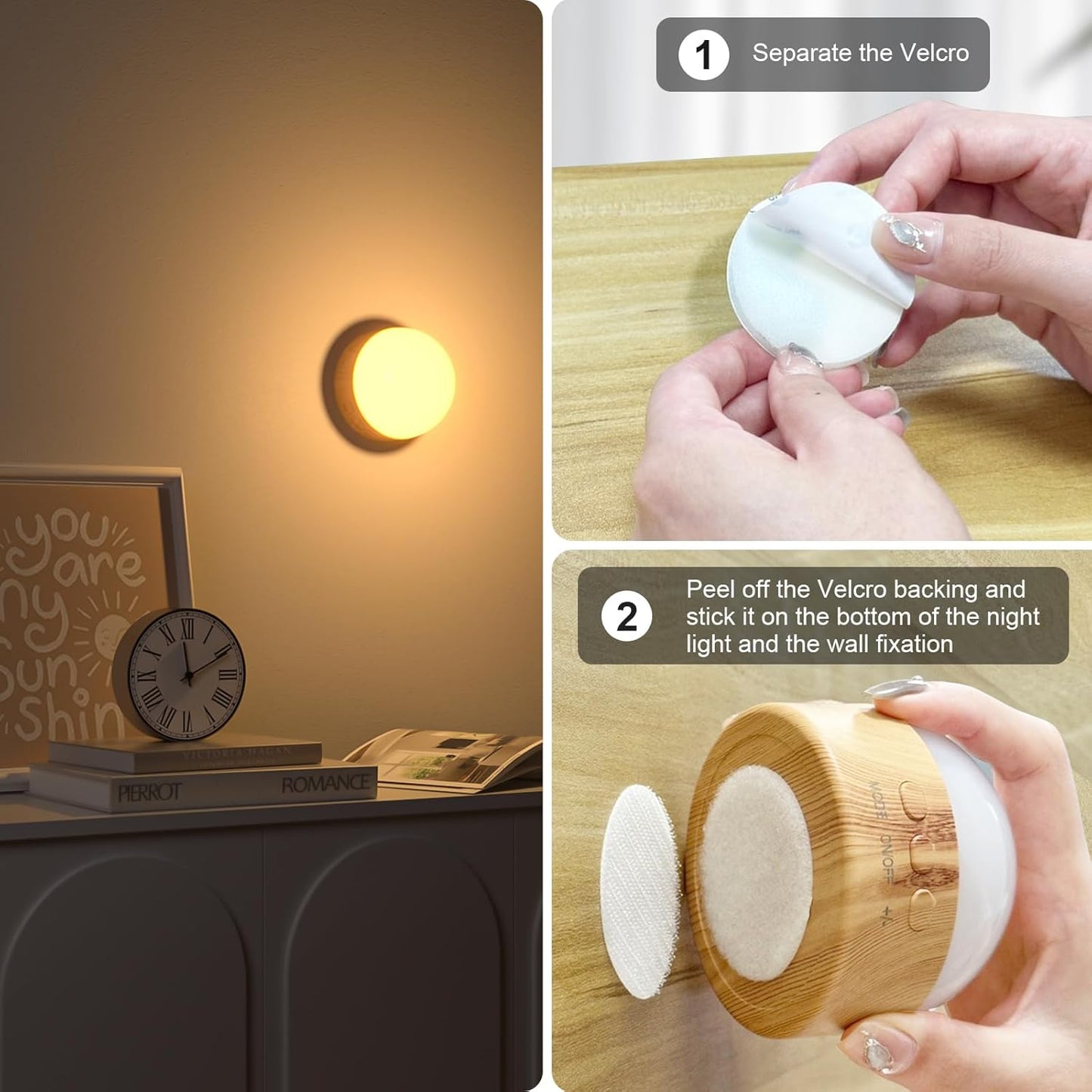 Kintion Night Light, Dimmable 8 Color Portable LED Night Light, 1800mAh Rechargeable Nursery Light Lamp, Soft Eye Caring Warm White, White, Red, Blue, Green Color Lighting for Sleep Aid (Brown, 2pcs)