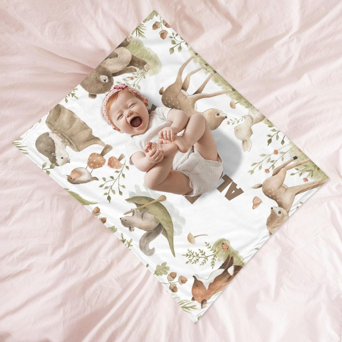 Personalized Custom Baby Blanket with Name, Swaddle Blanket for Toddlers Kids Newborn for Baby