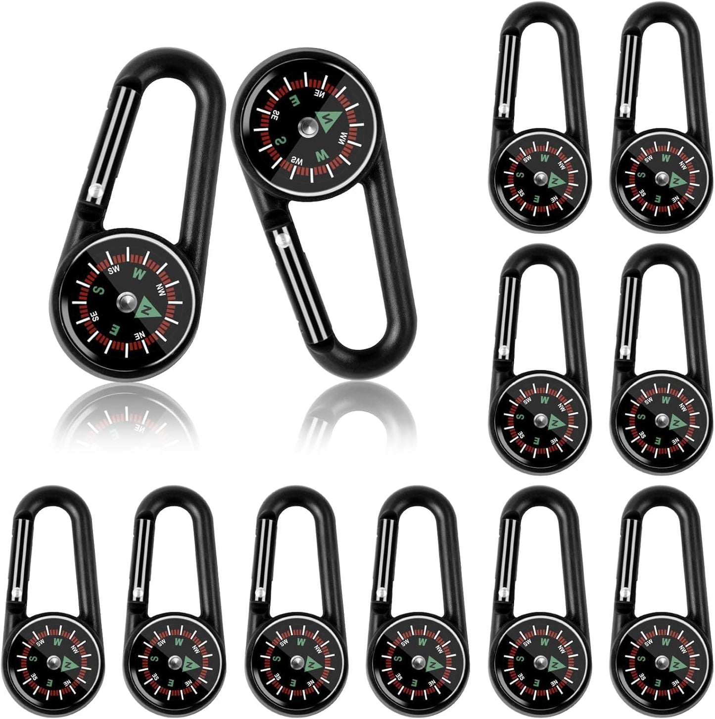 12 Pcs Mini Compass Keychain for Kids Bulk, Small Pocket Magnetic Compass Survival Hiking for Outdoor Survival Camping Party Backpacking Accessory