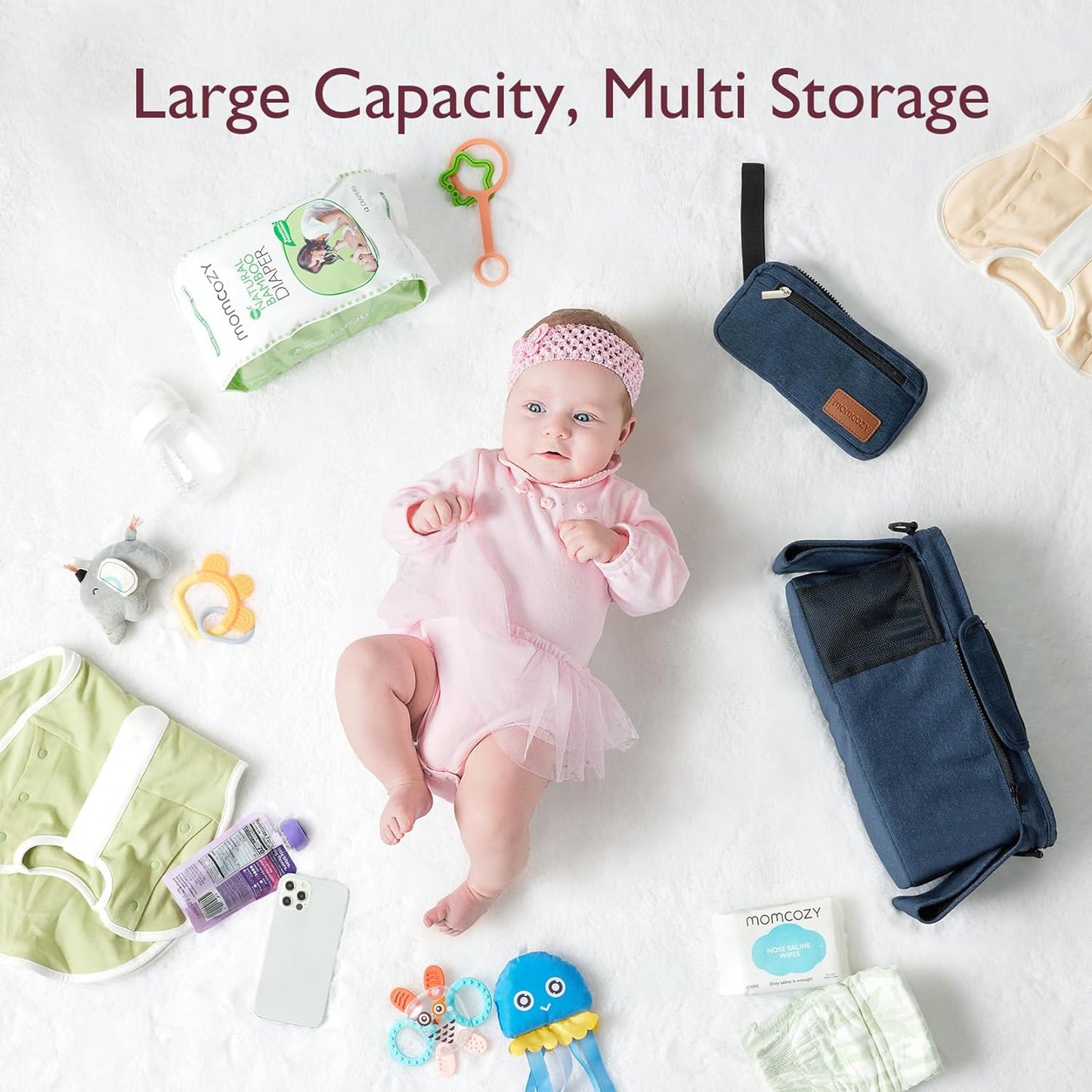 Momcozy Universal Stroller Organizer with Insulated Cup Holder Detachable Phone Bag & Shoulder Strap, Fits for Stroller like Uppababy, Baby Jogger, Britax, BOB, Umbrella and Pet Stroller