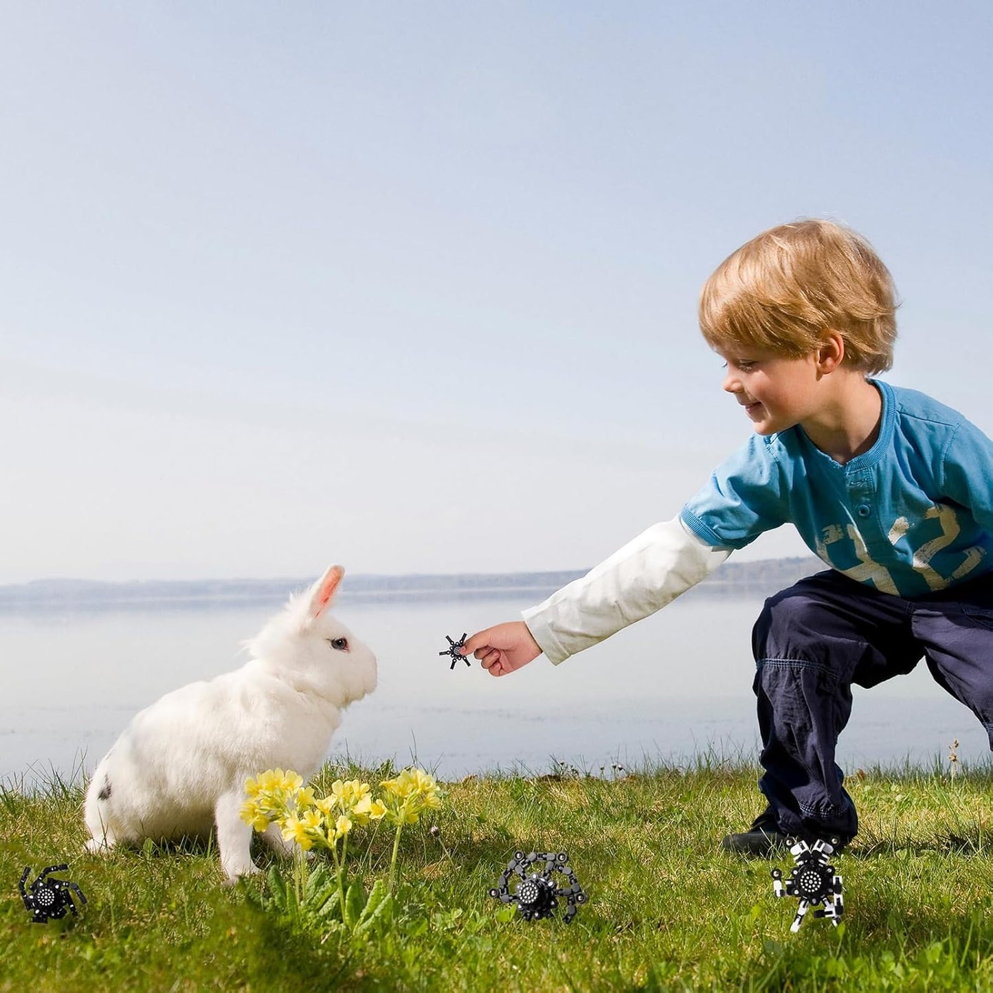 Transformable Fidget Spinners for Kids and Adults Stress Relief Sensory Toys for Boys and Girls Fingertip Gyros for ADHD Autism for Kids (Fidget Toys 4pc- Black)