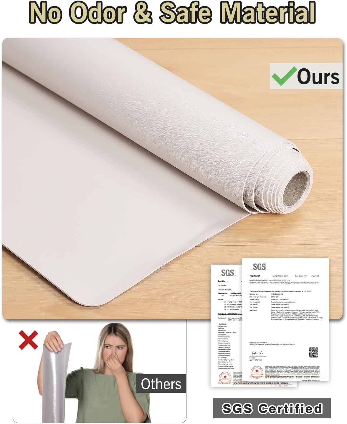 Soft Large Plastic Floor Mat for Living Room, 6'×9' Beige Waterproof Vinyl Area Rug for Baby Spills, Non-Slip Durable Multi-Pupose Floor Cover Protector for High Traffic Areas