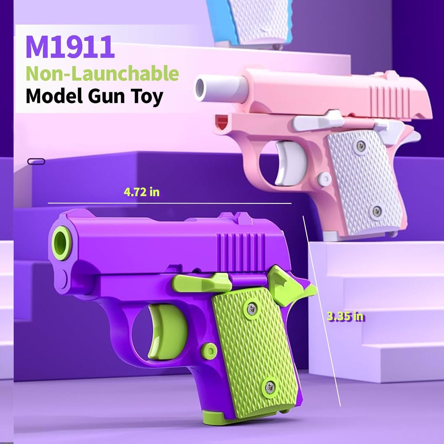 Fidget Toys for Adults, 3D Printed Small Pistol Toys, Stress Relief Pistol Toys Suitable for Relieving ADHD, Anxiety, Suitable Toys for Friends Adults and Kids Best Gift