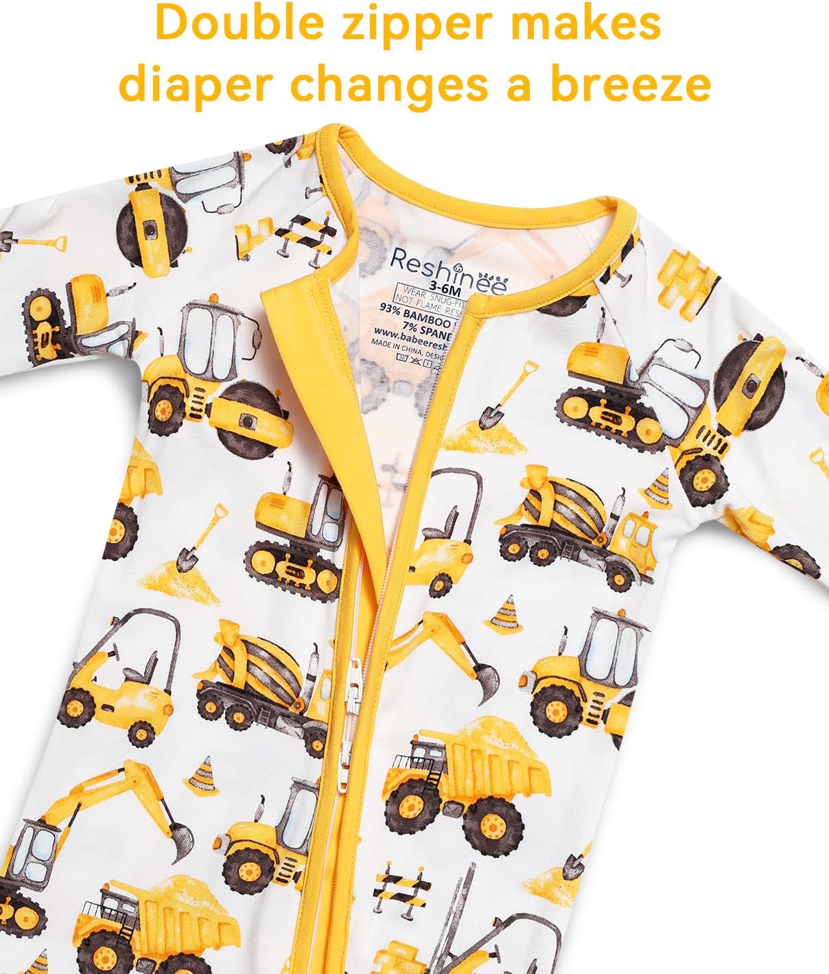 Bamboo Viscose Baby Convertible Footie Pajama, Zipper Pajamas for Baby Boys & Girls, Sleep & Play Footed Pjs