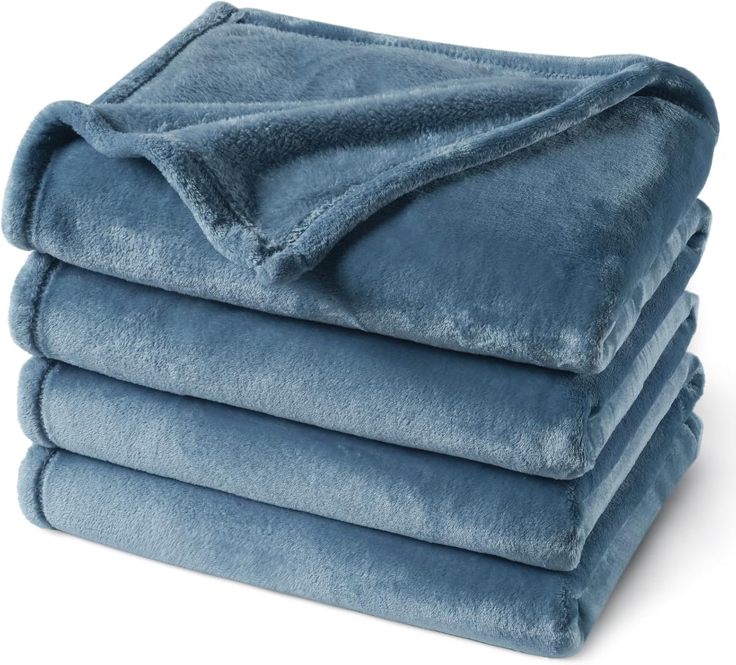 PHF Ultra Soft Fleece Blanket Twin Size, No Shed No Pilling Luxury Plush Cozy 300GSM Lightweight Blanket for Bed, Couch, Chair, Sofa Suitable for All Season, 66" x 90", Captain's Blue