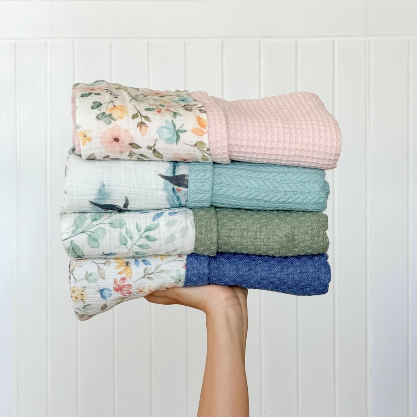 Personalized Baby Blanket with Name – Handmade 100% Organic Cotton Newborn Gift | Custom Knit Blanket for Boys, Girls, Kids & Baby Showers