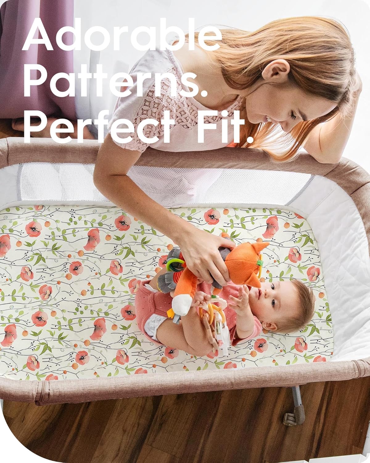 Graco Pack and Play Sheets Fitted, TotBasic Ultra Soft Mini Crib Sheets Boy, Neutral Pack N Play Mattress Sheets Hypoallergenic and Soothing, Premium Jersey Playrad Sheets, 2 Pack