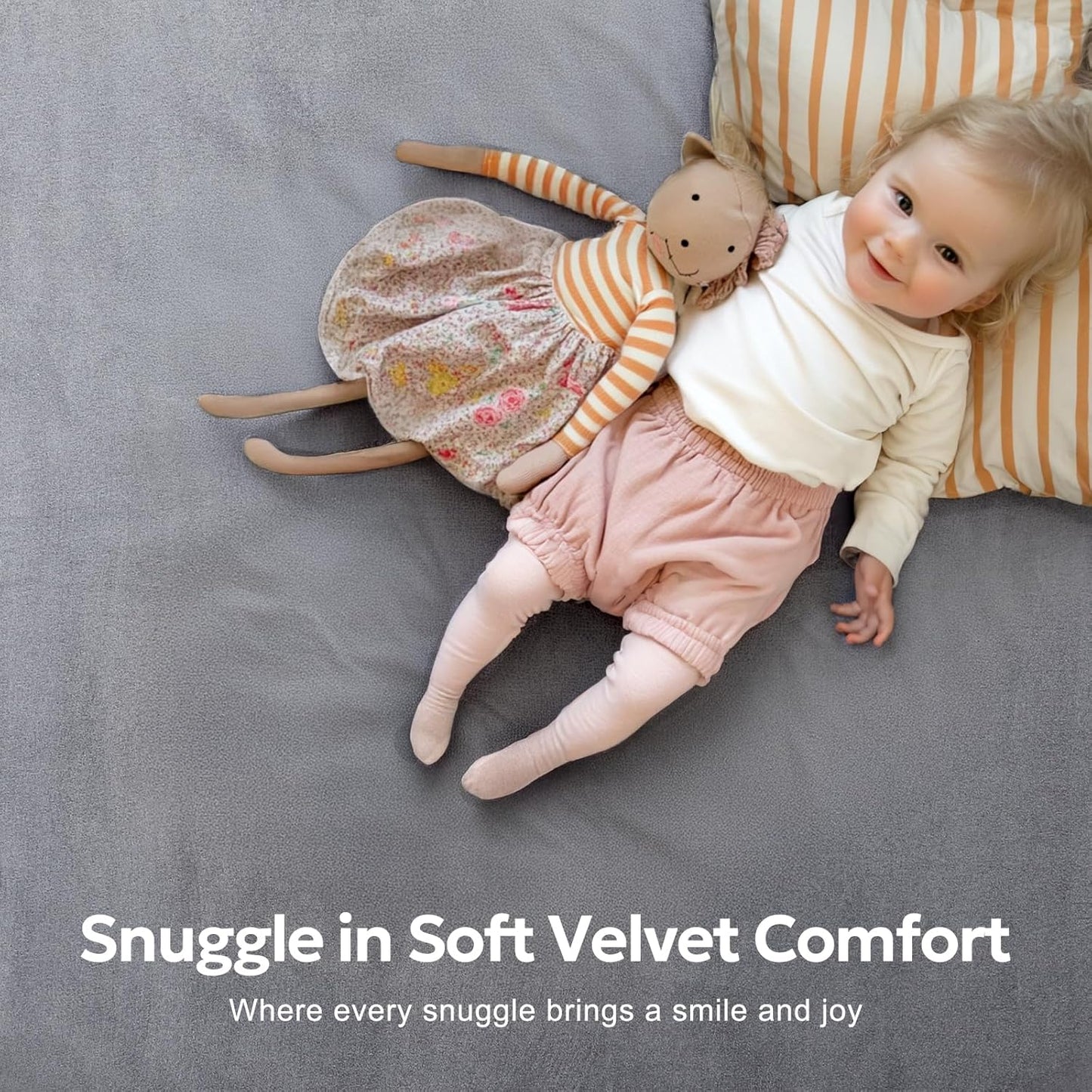 Ultra Soft 1.3" Thick Baby Play Mat for Floor, Extra Large Velvet Playpen Mat, Baby-Safe & Non-Slip Tummy Time Mat, Crawling for Babies, Toddlers, Infants, Kids, Easy Care, 79"x59", Gray