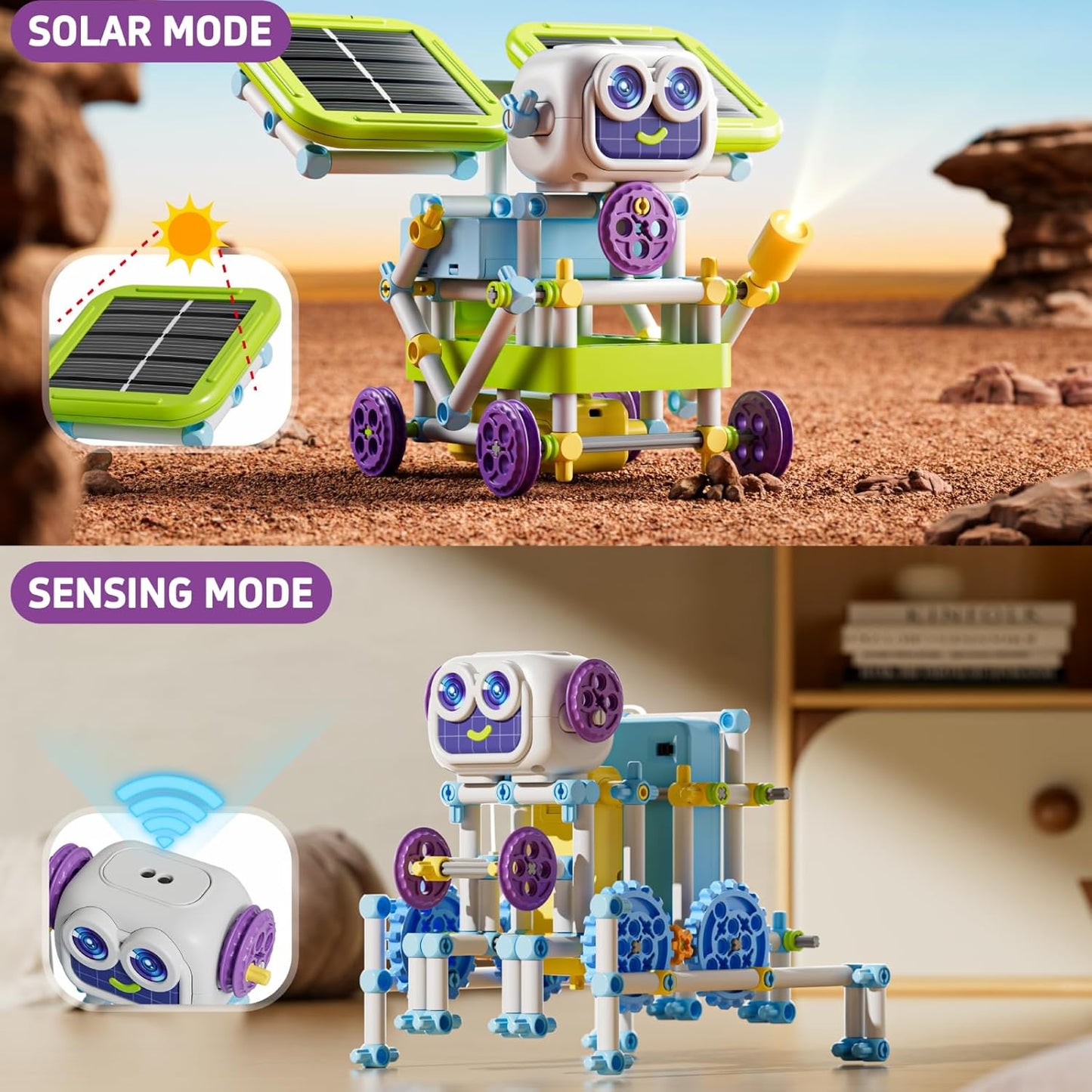SMILESSKIDDO STEM Toys for Kids 8-13 Years Old, 36-in-1 Robotics Kit with Solar Power & Sensors, 434 Pieces Learning & Education Science Kits, Birthday Gift Idea for Boys and Girls