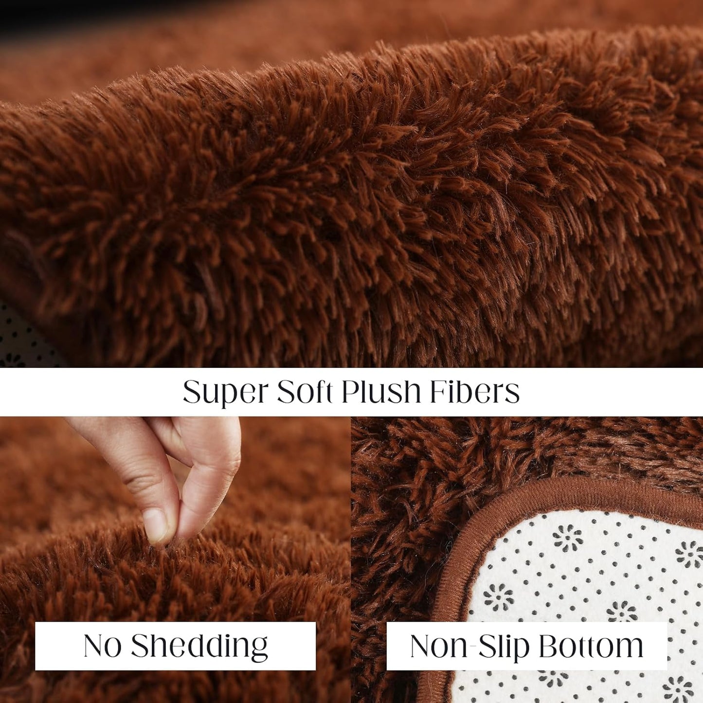 5x7 Area Rug, Luxury Rugs for Living Room, Ultra Soft Rugs for Bedroom, Non-Slip Indoor Carpet for Nursery, Kids Room, Playroom, Home Decor, Brown