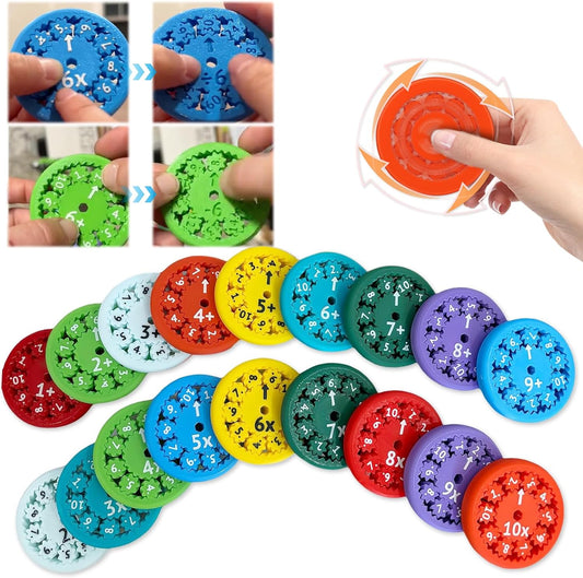 18 Pcs Math Fidget Spinners Toy, Math Fidget Sensory Spinner Counting Toys, Number Fidget Toys for Kids Math Games, Montessori Educational Toys for Kids Learning