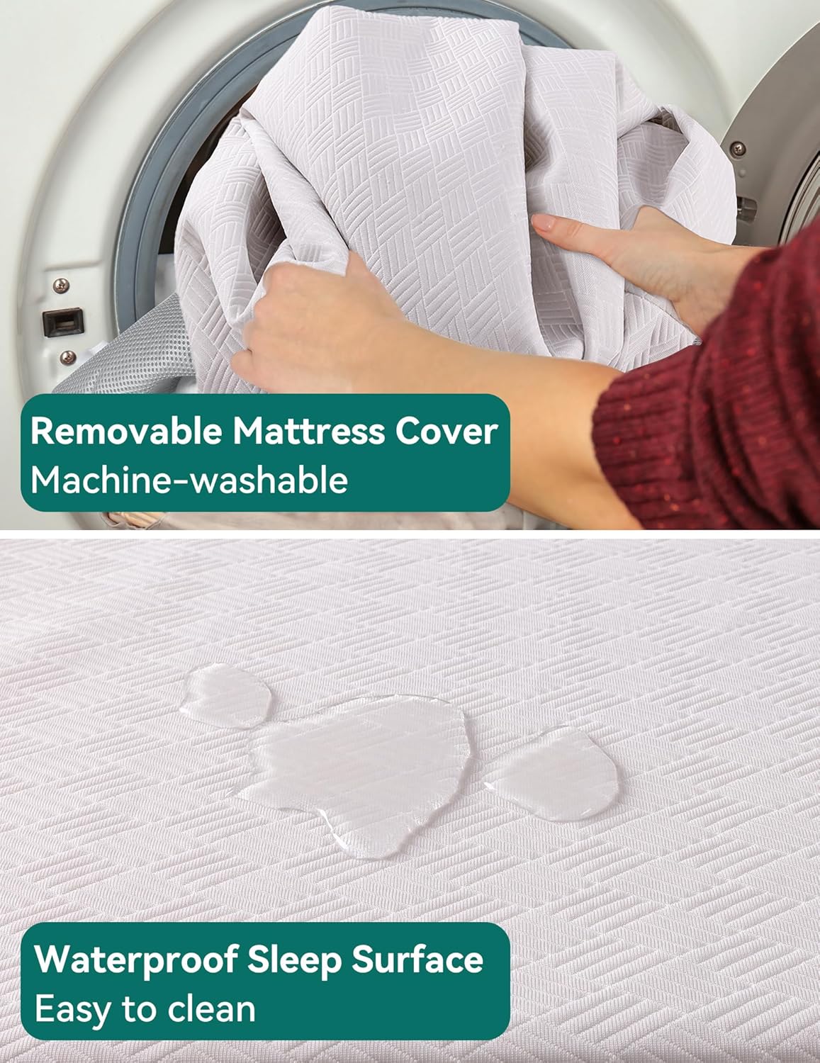 BABELIO Crib Mattress Memory Foam Toddler Mattress 2-Stage Standard Size Baby Mattress with Removable Waterproof Cover Grey