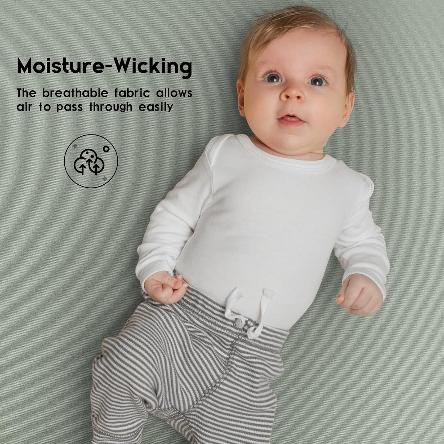 Yoofoss Pack and Play Sheets Fitted, Mini Crib Sheets 2-Pack for Pack N Play Mattress, Stretchy Playard Sheet, Soft and Breathable (Green + Banana Leaves)