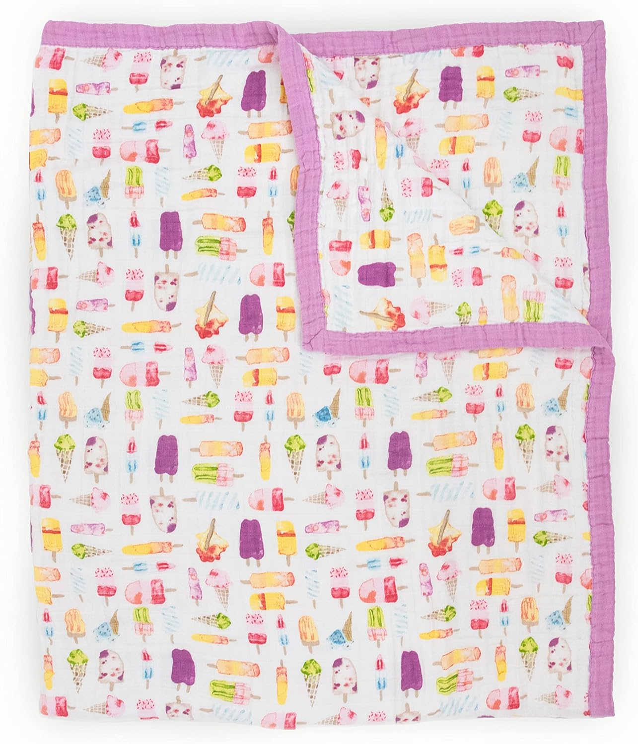 Little Unicorn Premium Quilted Throw | Super Soft, Multi-Layered Muslin XL Blanket| Great for Kids & Families (Brain Freeze)