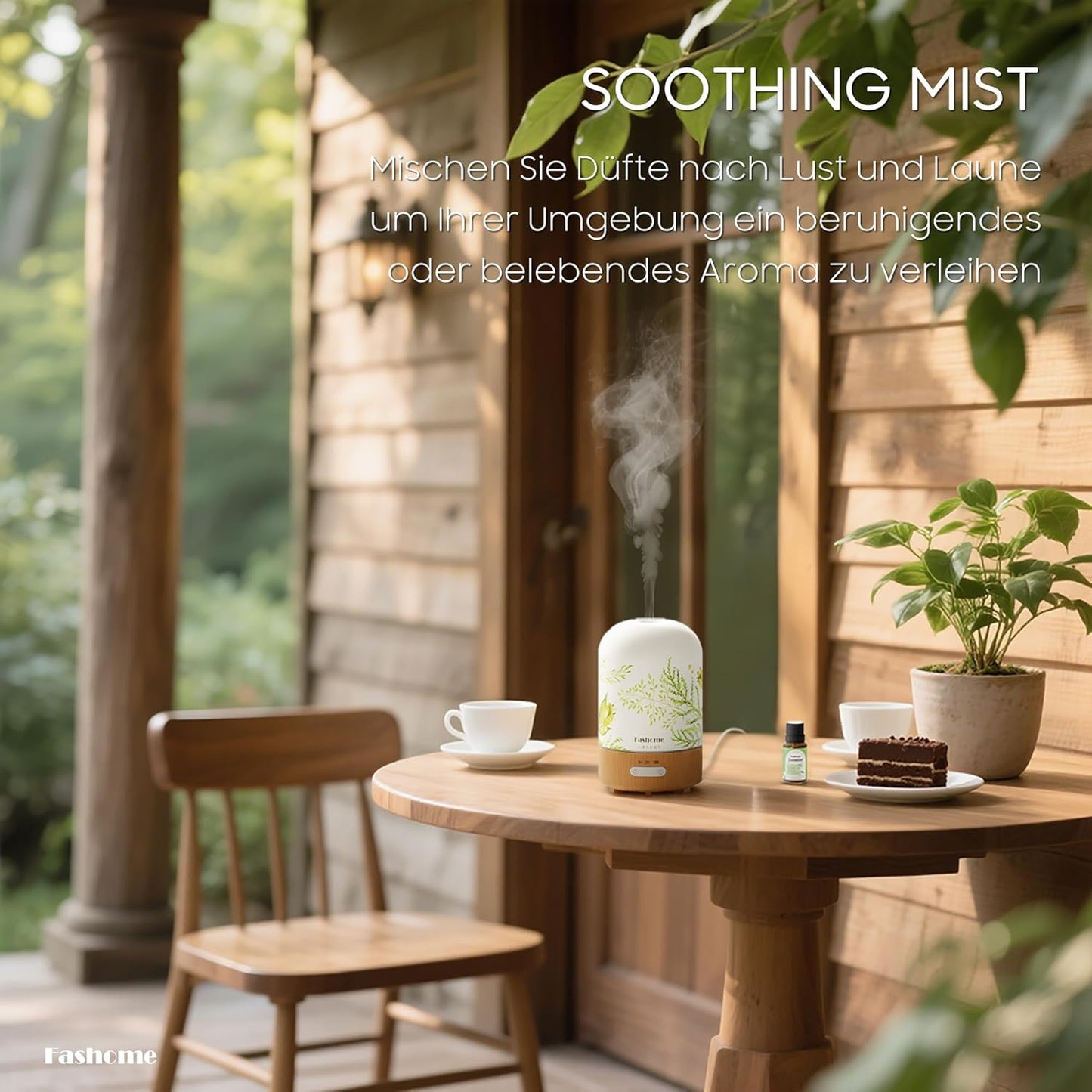 Aromatherapy Essential Oil Diffuser with Jasmine Oil, 6 in 1 Ultrasonic 100ML Aromatherapy Scent Humidifier Vaporizer with Dense fine Mist, Timer, Auto-Off (Summer-Jasmine)