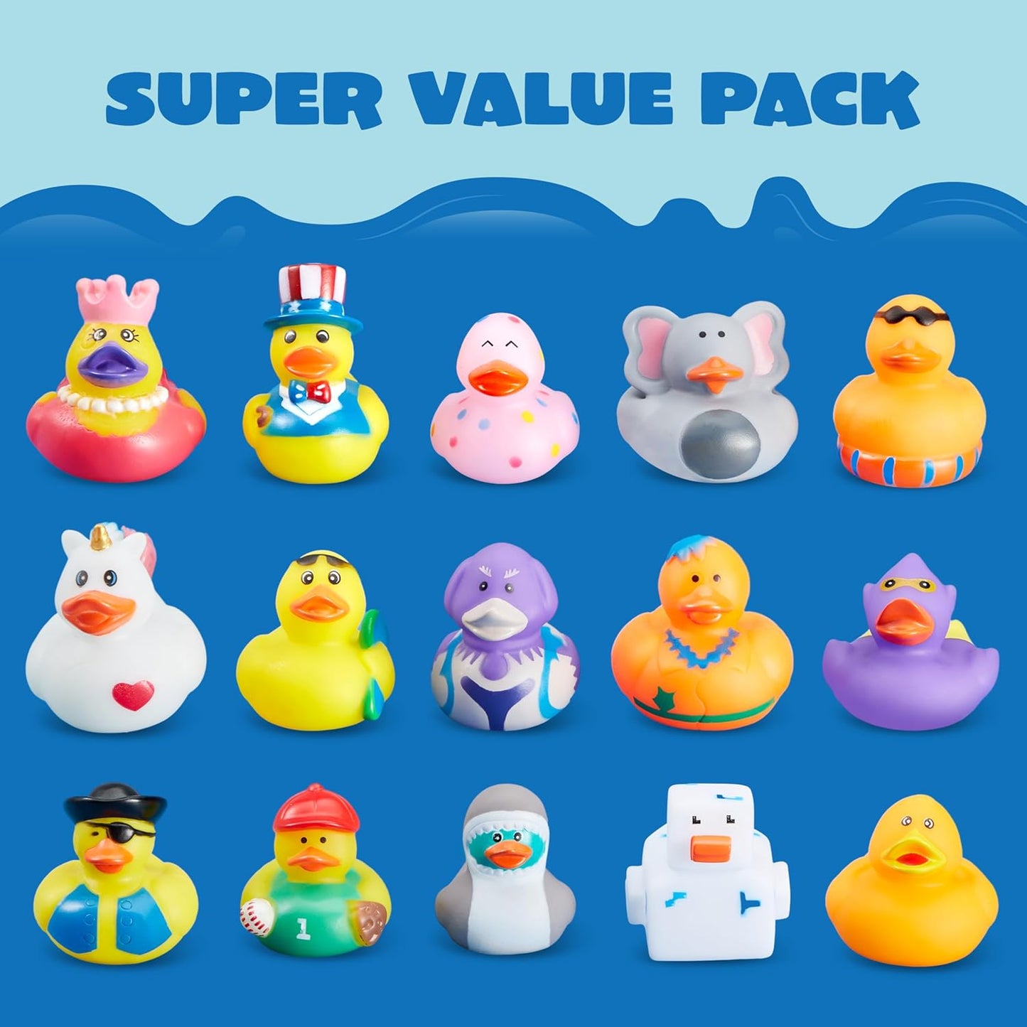 JOYIN 60 Pcs Rubber Ducks, Random Assortment Ducks Bulk with Mesh Carry Bag, Mini Rubber Duckies for Baby Bath Toys, Kids Toddler Summer Pool Toys Birthday Gifts Party Favors