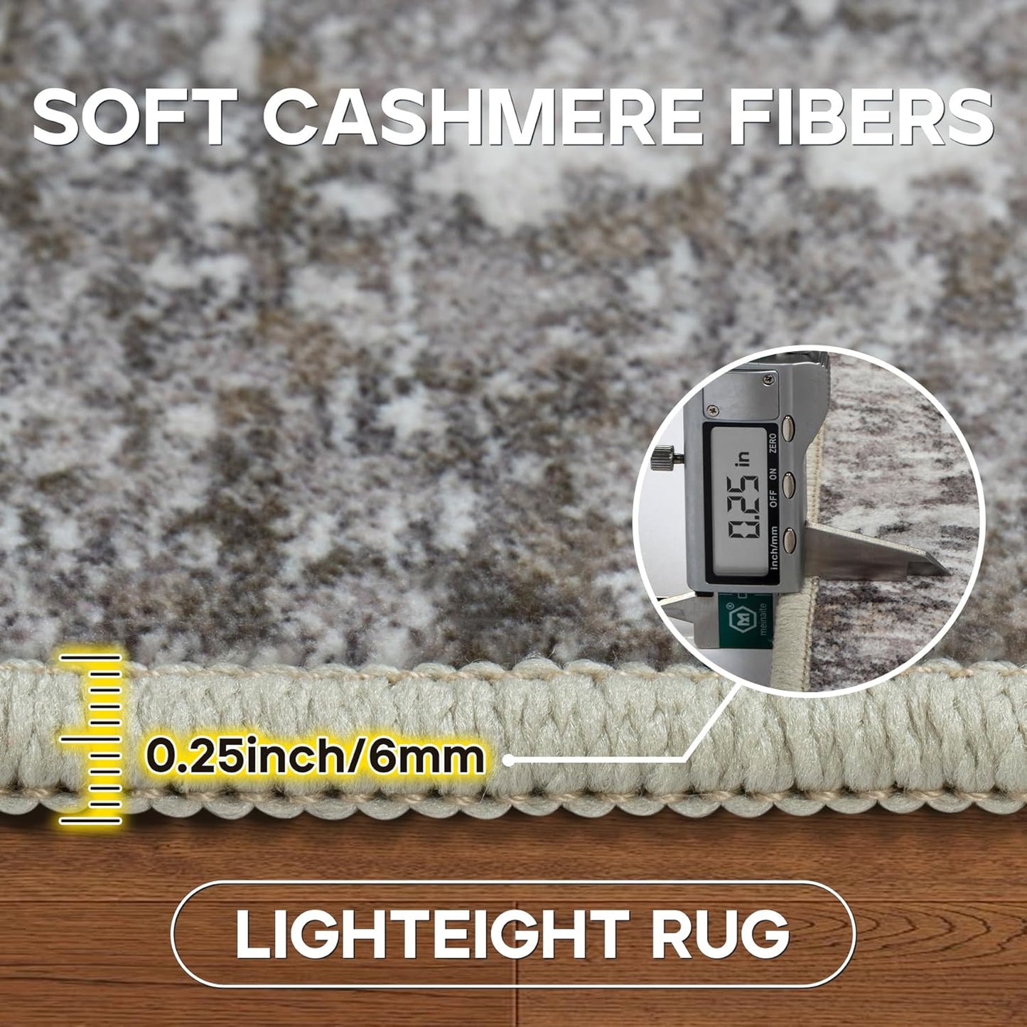 Runner Rug for Hallways Kitchen 2'6"x8' Washable, Non Slip Carpet 8ft Area Rugs Entryway Rubber Backed 8 Feet Neutral Abstract Modern Low Pile Indoor Black Gold