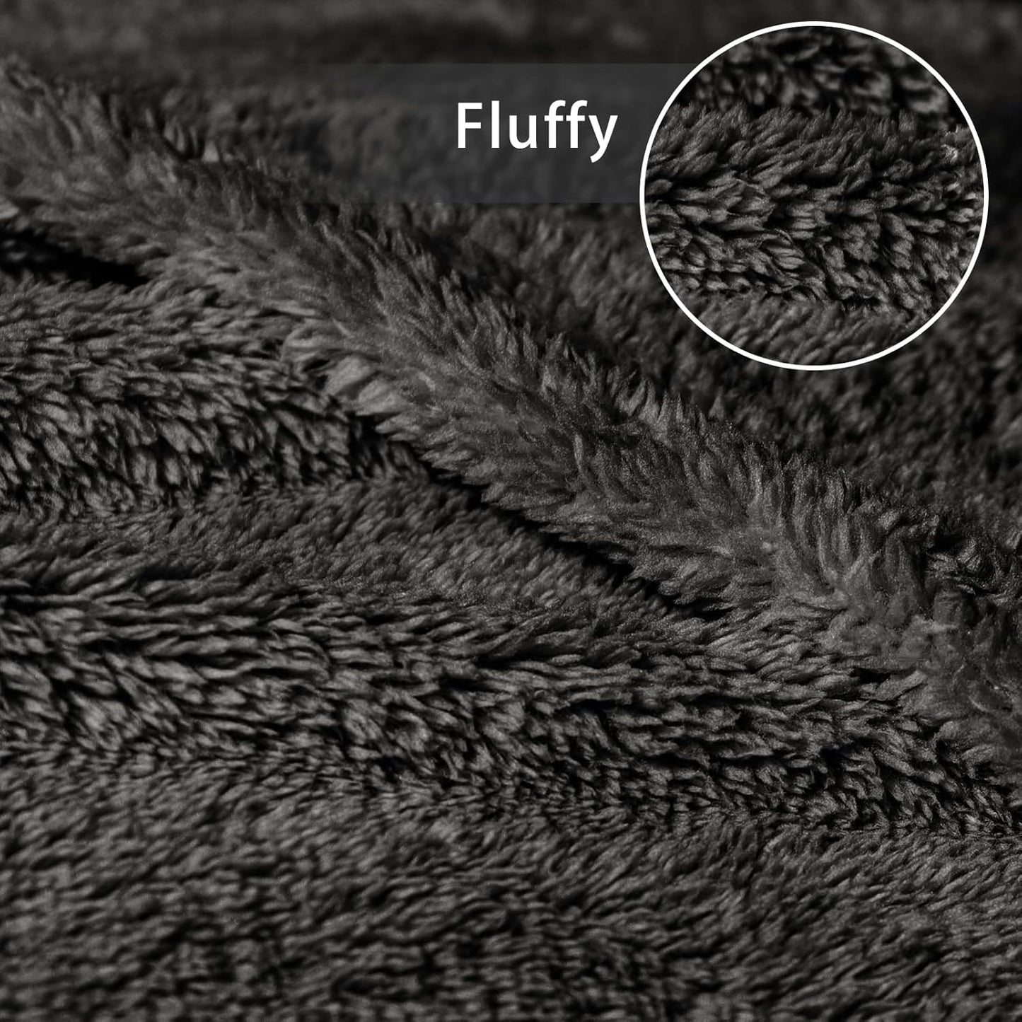 Exclusivo Mezcla King Size Flannel Fleece Blanket, Super Soft Velvet Plush Bed Blanket, Fuzzy Cozy and Warm for All Seasons, 90x104 Inches, Dark Grey
