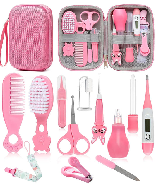 Baby Healthcare and Grooming Kit, Safety Newborn Nursery Baby Care Kit, with Hair Brush Comb, Nail Clipper, Thermometer, Pacifier Clip, Baby Registry Search, Baby Girl Boy Newborn Essentials