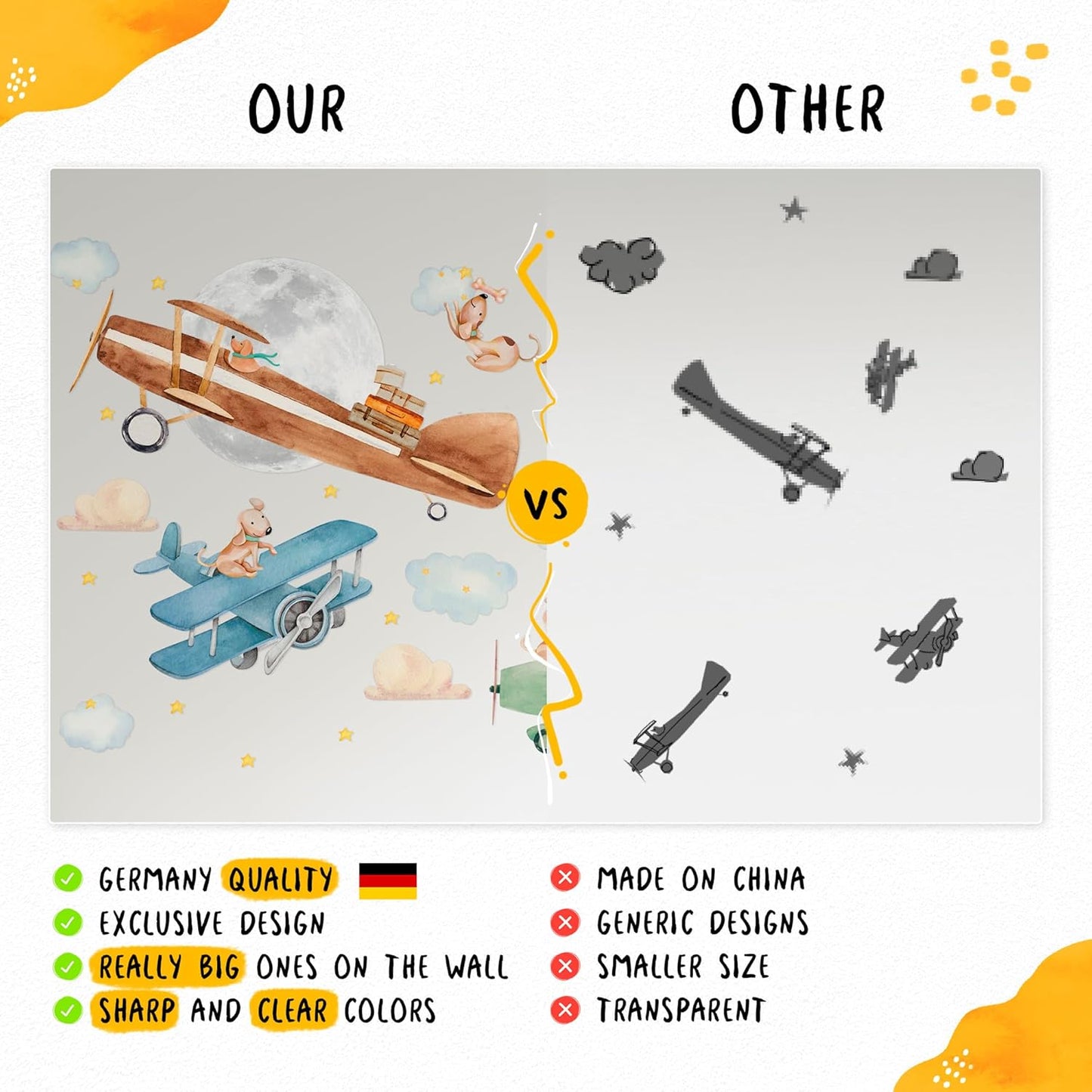 Safari Animal Wall Decals for Kids by Lipastick-Peel and Stick Jungle Stickers Giraffe, Elephant, Hippo, Palm Tree, Parrot for Toddlers Room, Nursery, Playroom, Classroom, Daycare Decor Art- M Size