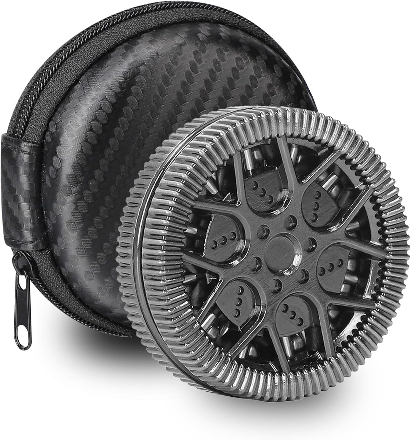 Metal Fidget Toys for Adults, Magnet Fidget Slider Haptic Coin EDC, ADHD Tool Anxiety and Stress Relief Toys, Birthday Gifts for Men (Shinming Black)…