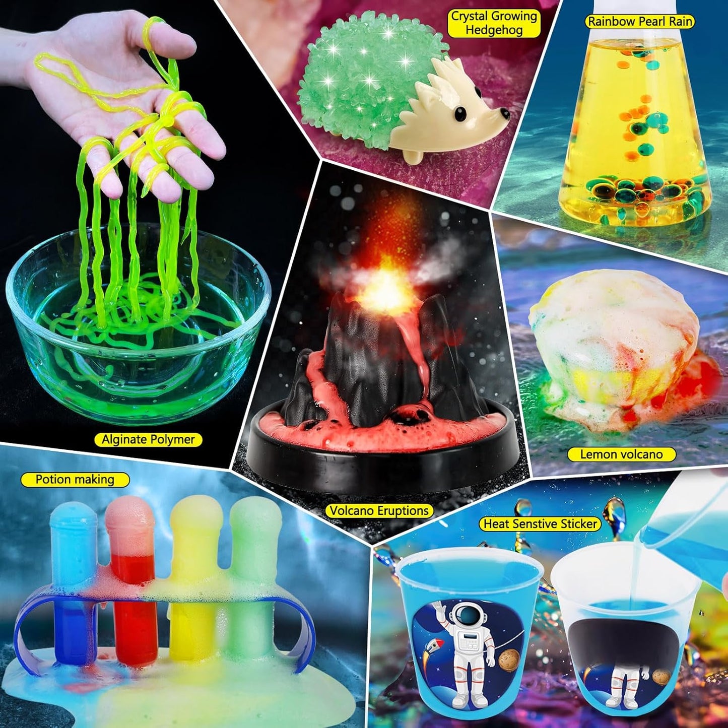 310 Experiments Science Kits for Kids, S.T.E.M Scientific Projects Toys for Boys Girls Gifts Ideas Birthday Christmas, Erupting Volcano, Chemistry Set, Space Project