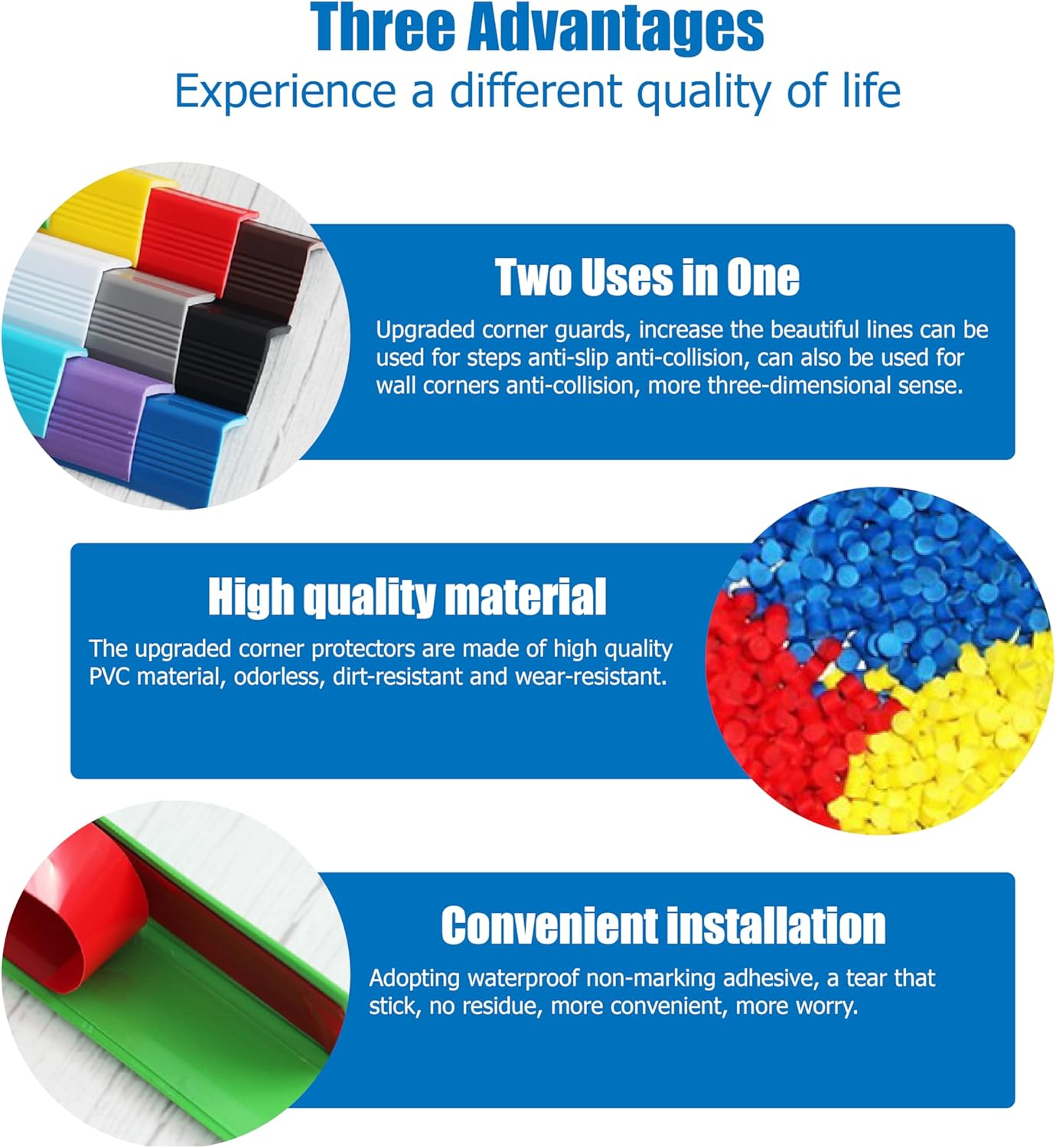 Wall Corner Protectors 4 Pack,1.57x1.57x23.62x0.12 inch PVC Double Side Proof Corner Guards for Sharp Edges, Self-Adhesive Corner Protectors for Home, Kindergarten,Thickness-3mm(0.12 in)