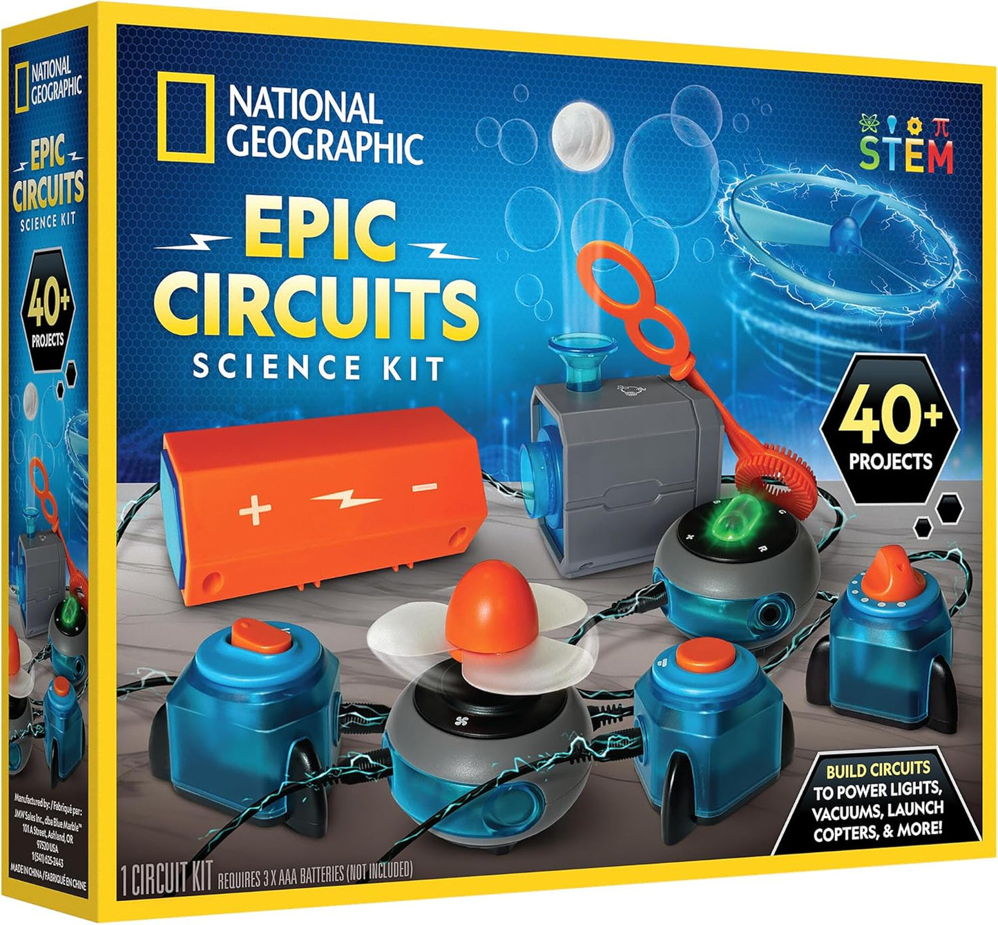 National Geographic Circuit Maker - Electronics Kit for Kids with 40 Electrical Circuit Projects, Electric STEM Toy