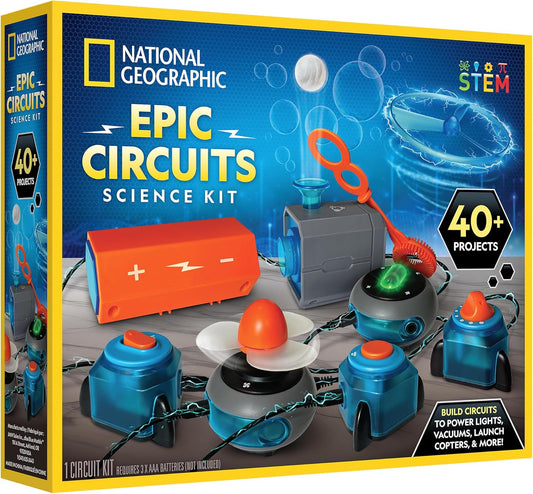 National Geographic Circuit Maker - Electronics Kit for Kids with 40 Electrical Circuit Projects, Electric STEM Toy