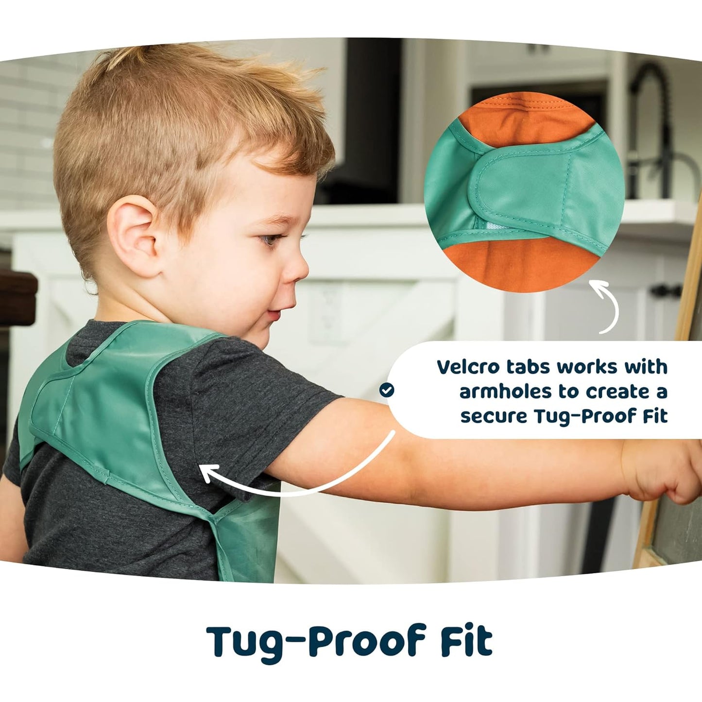 Tiny Twinkle Mess Proof Apron Bibs - 2 Pack Waterproof & Lightweight Baby Bibs for Led Weaning | 100% Recycled Polyester, Easy Clean & Machine Washable (Sage Charcoal,Small 6-24 Months)