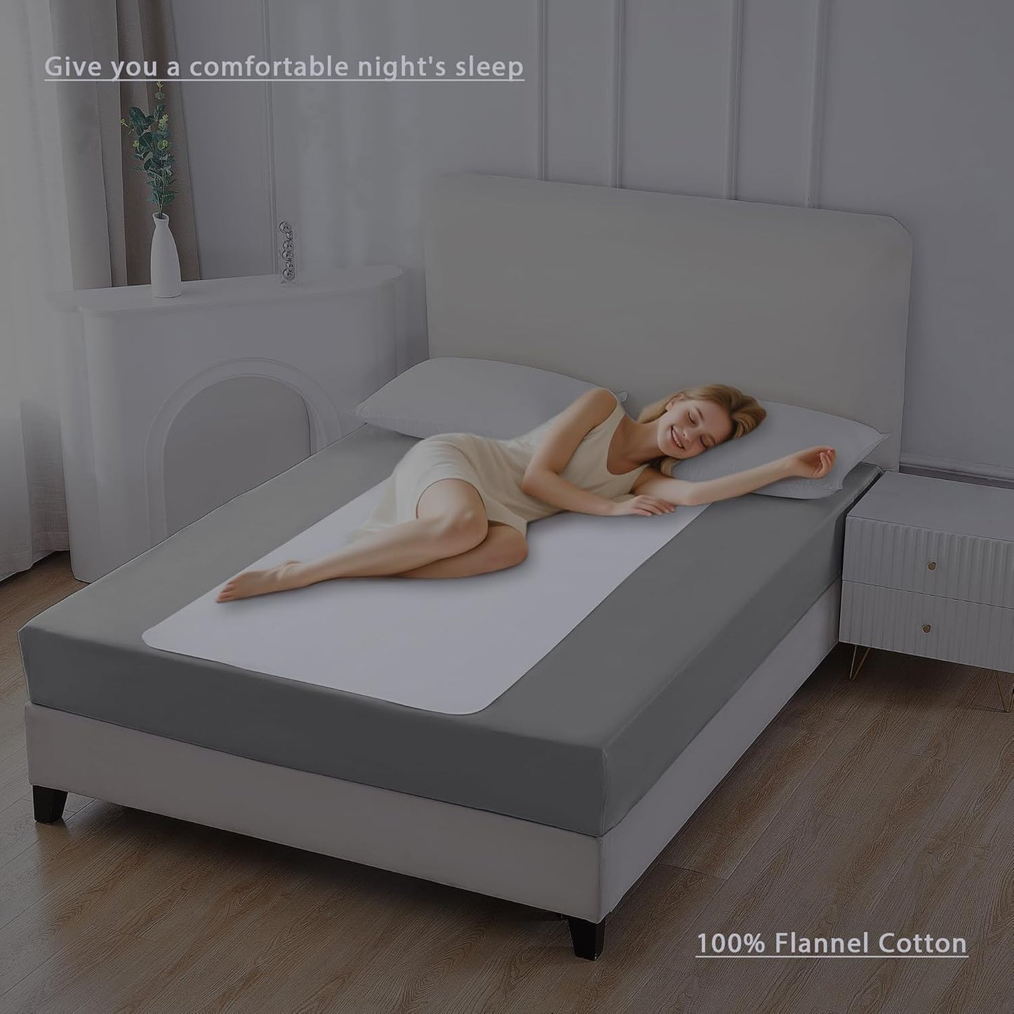 Washable Underpads, 34" x 72" (Pack of 2) Extra Heavy Absorbency ,100% Waterproof Mattress Protector,Flannel Cotton Underpads for Kids, Adults,Pets,Bed, Couch, Sofa, Floor,Home