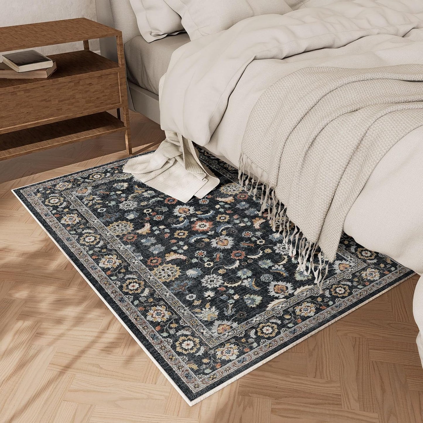 Washable Small Area Rugs for Kitchen: Door Mat Indoor Entrance 2x3 Throw Rug Stain Resistant Non-Slip Low Pile Soft Carpets for Entryway Front Door Indoor Entrance Entry Bedroom