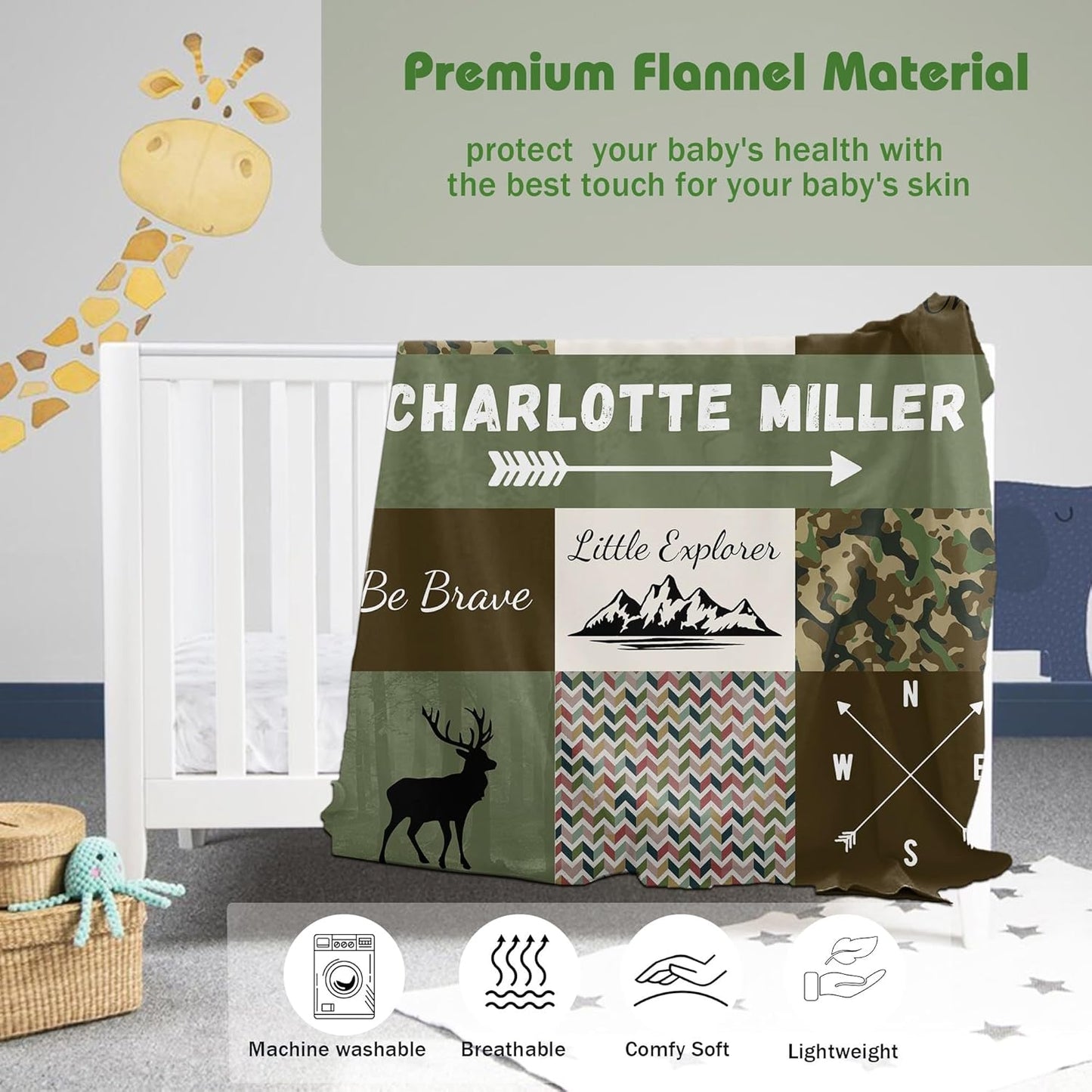 Custom Baby Blanket for Boy Girl Personalized Blanke with Name Gifts for Newborn Customized Gifts for Baby Shower Birthday